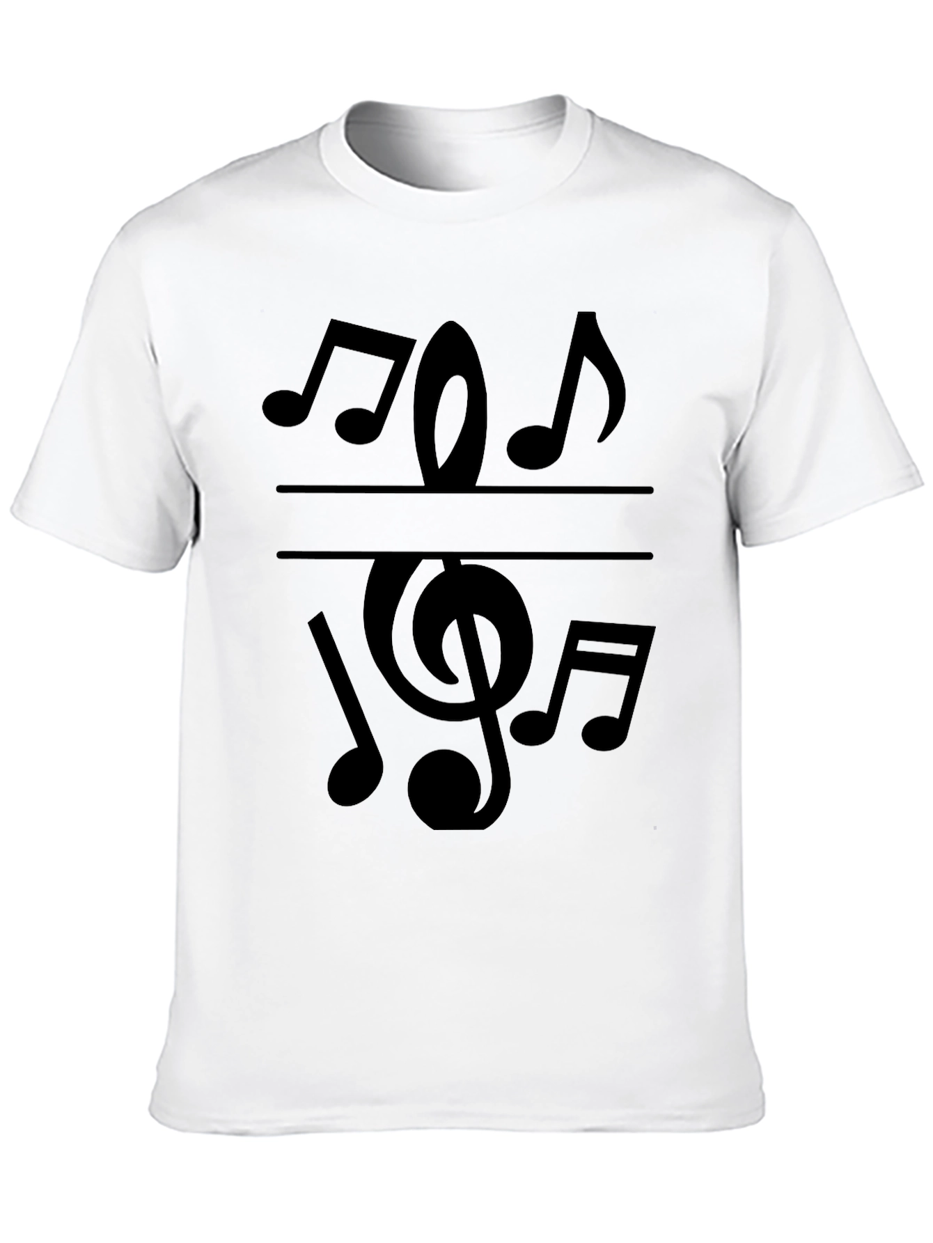 Musical Note Graphic Tee - Stylish Black T-Shirt