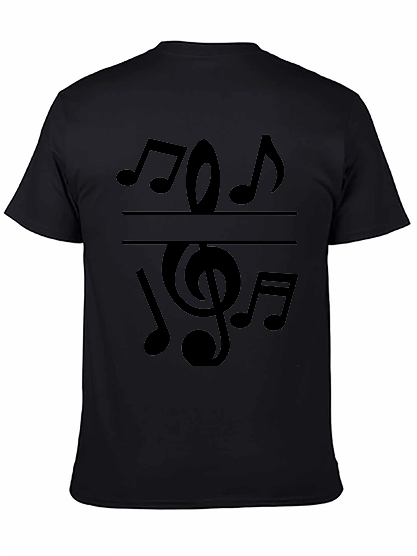 Musical Note Graphic Tee - Stylish Black T-Shirt