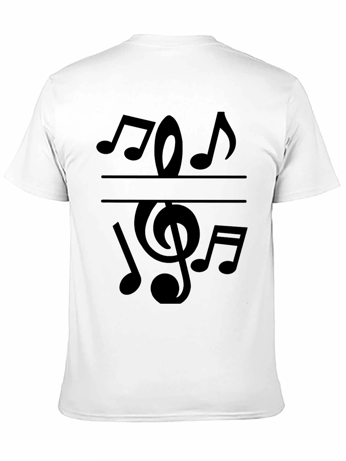 Musical Note Graphic Tee - Stylish Black T-Shirt