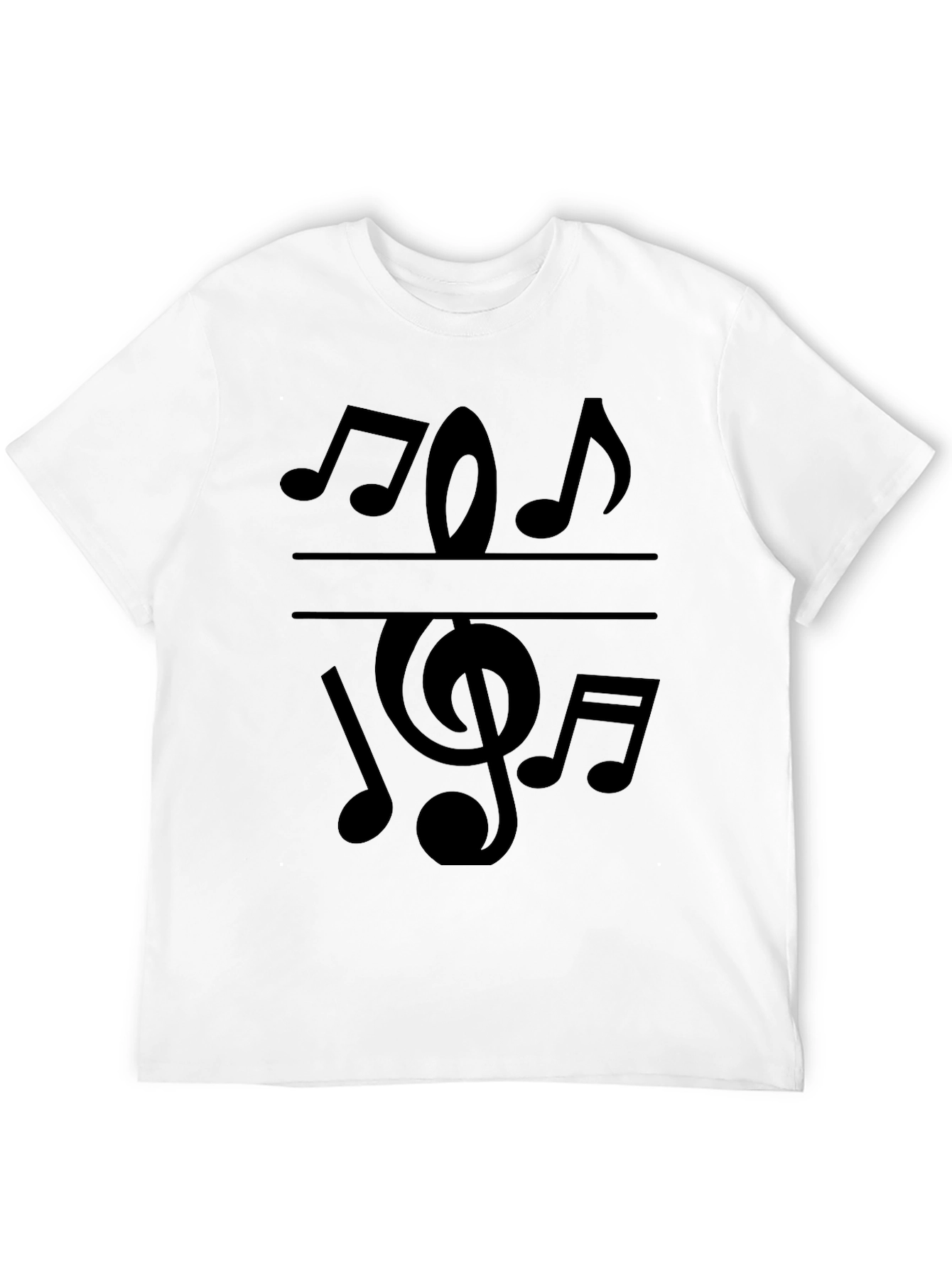 Musical Note Graphic Tee - Stylish Black T-Shirt