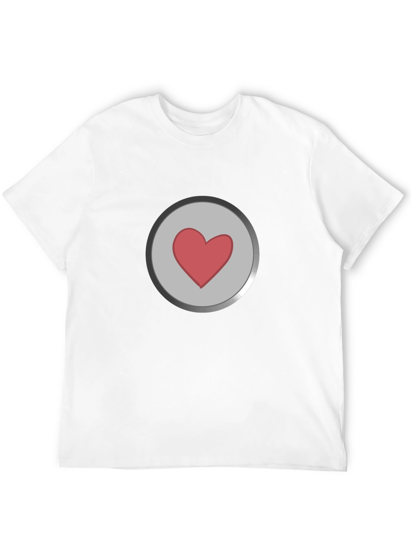Heart Button Graphic T-Shirt - Black