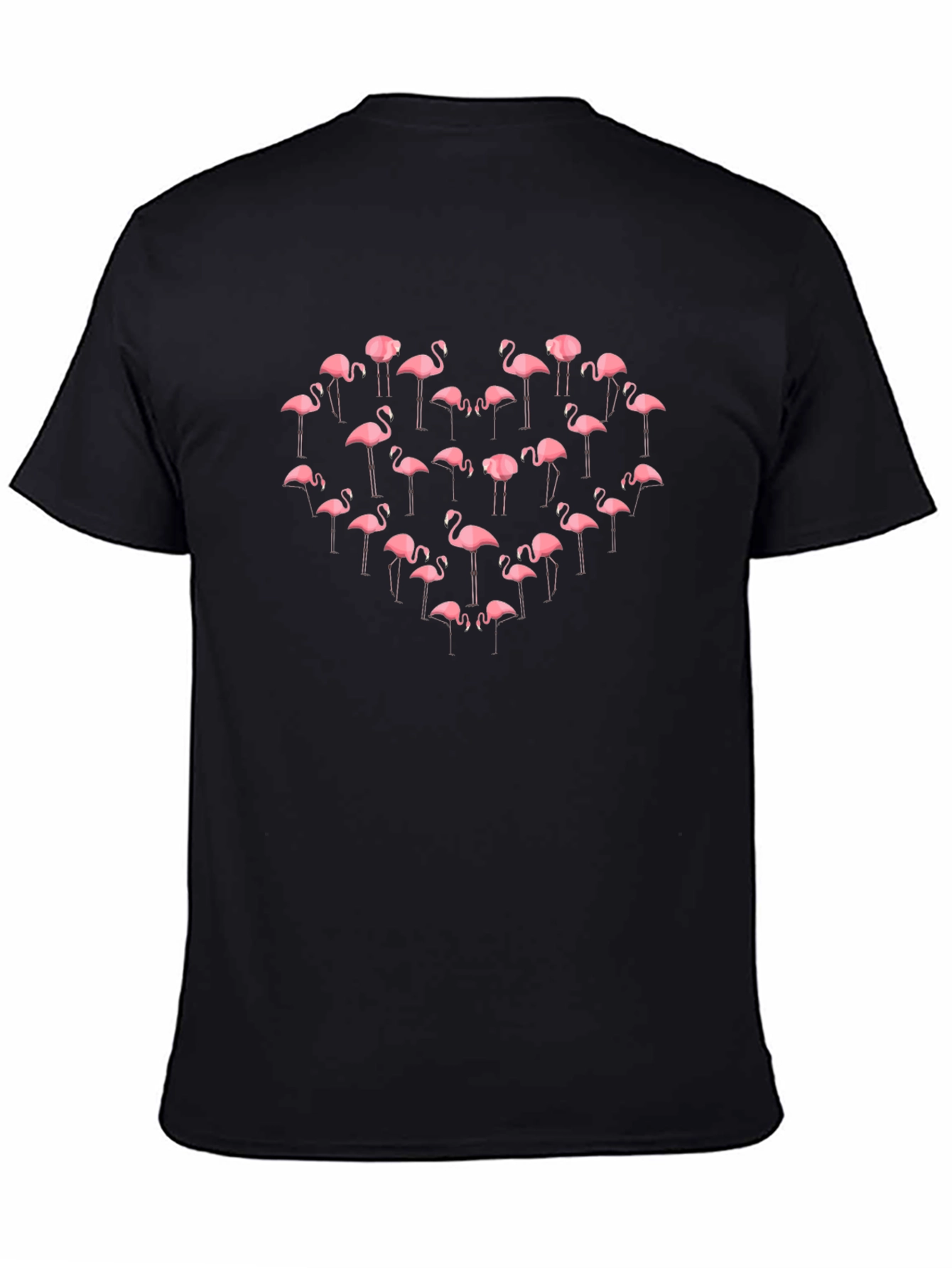 Flamingo Heart Black T-Shirt - Stylish & Unique