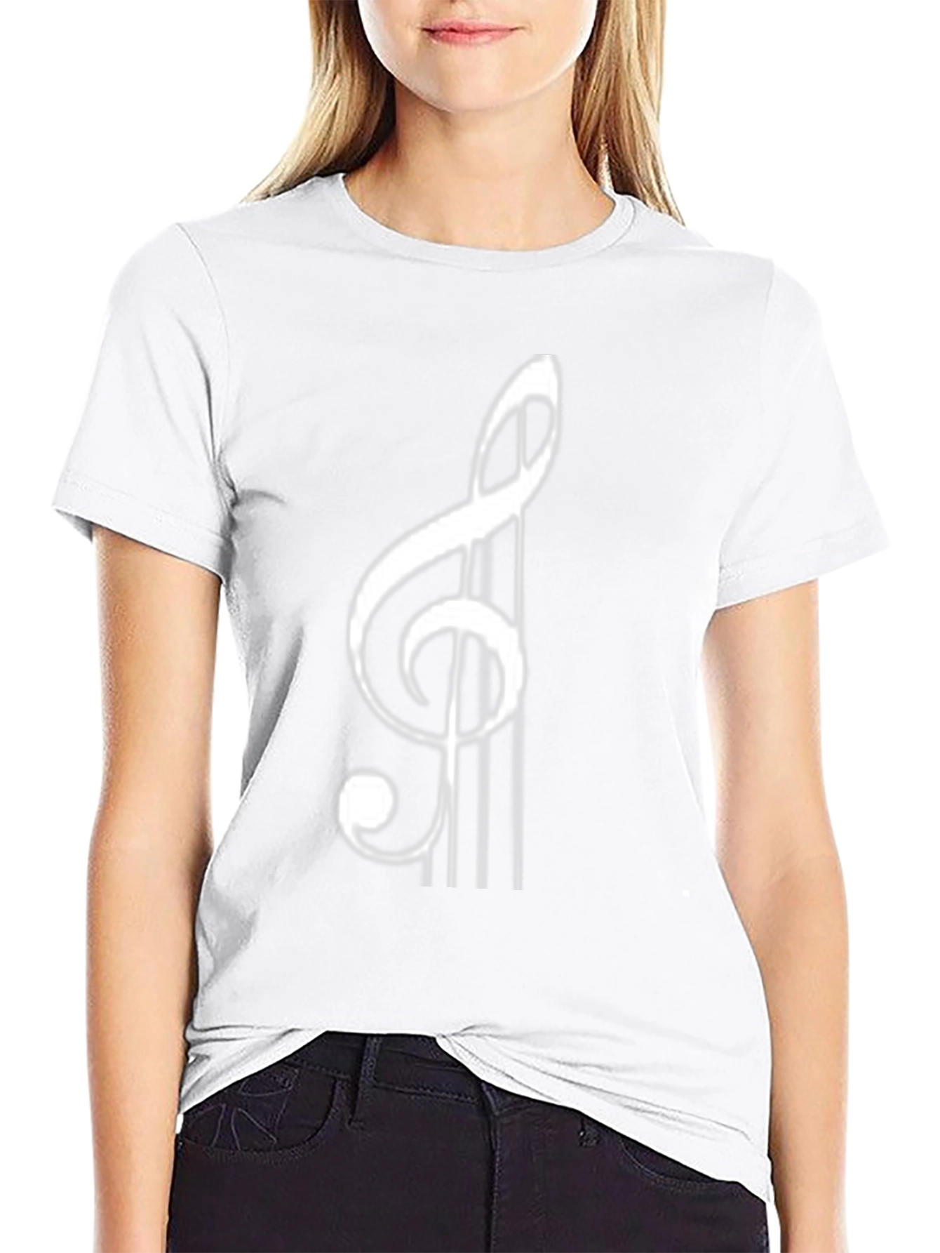 Musical Treble Clef Black T-Shirt
