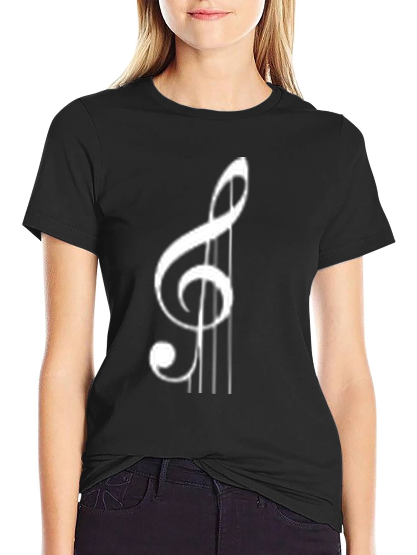 Musical Treble Clef Black T-Shirt