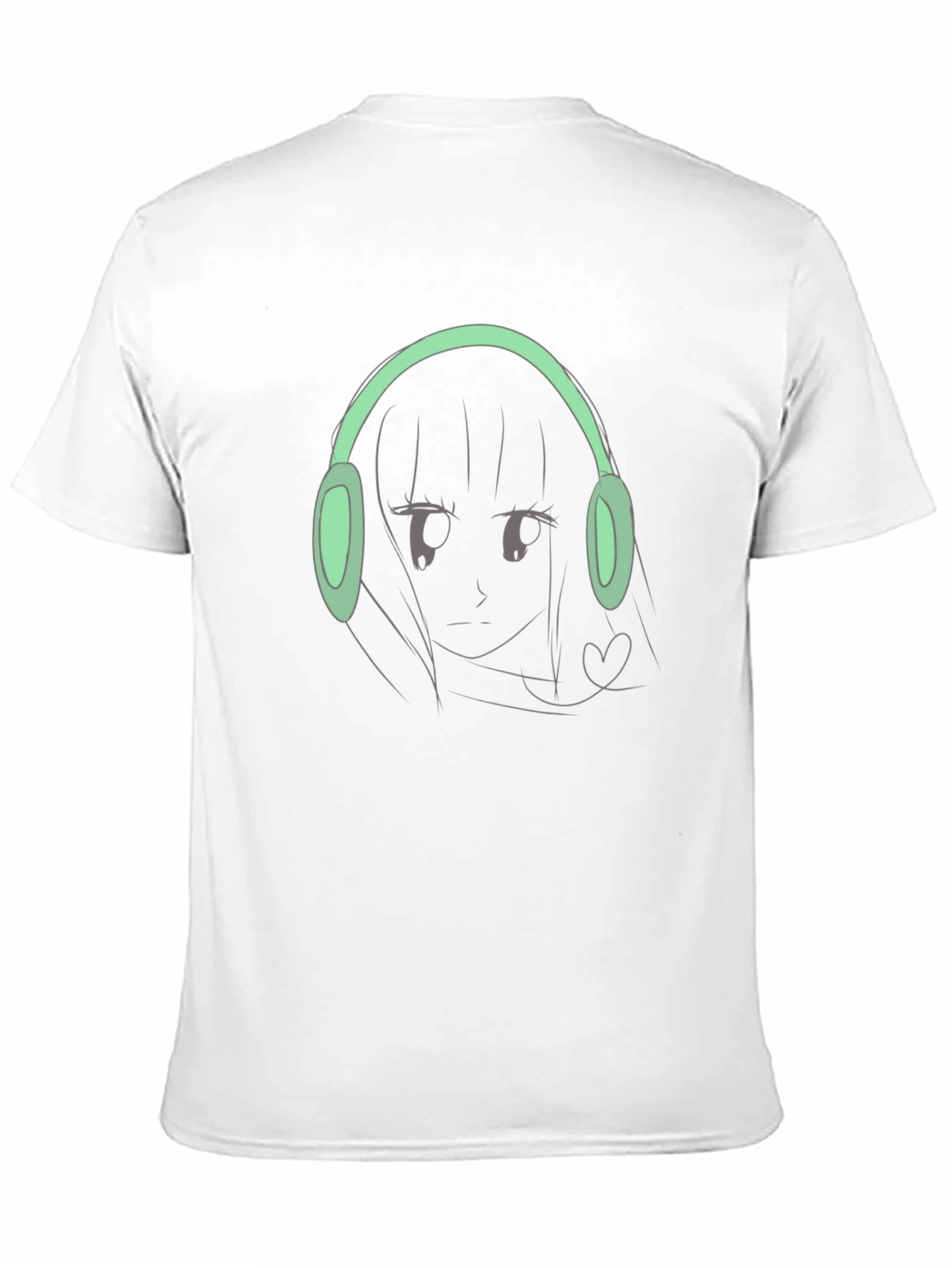 Anime Girl with Headphones Graphic Tee