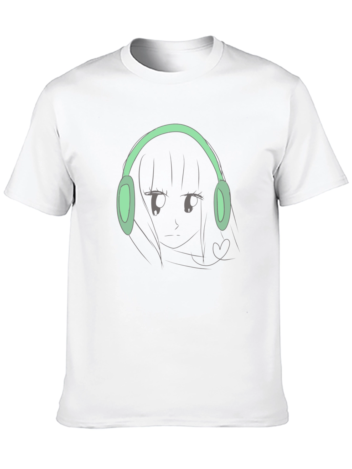 Anime Girl with Headphones Graphic Tee