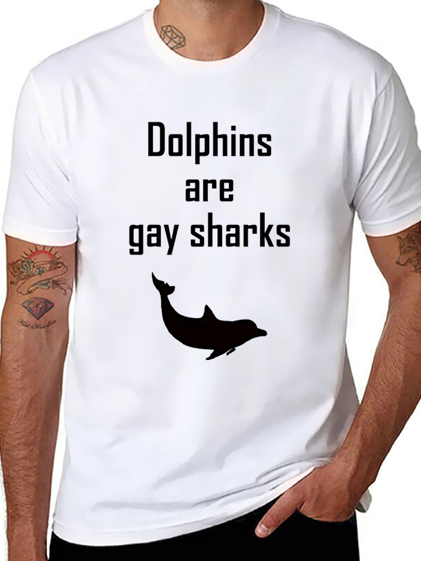 Dolphins Are Gay Sharks Graphic T-Shirt