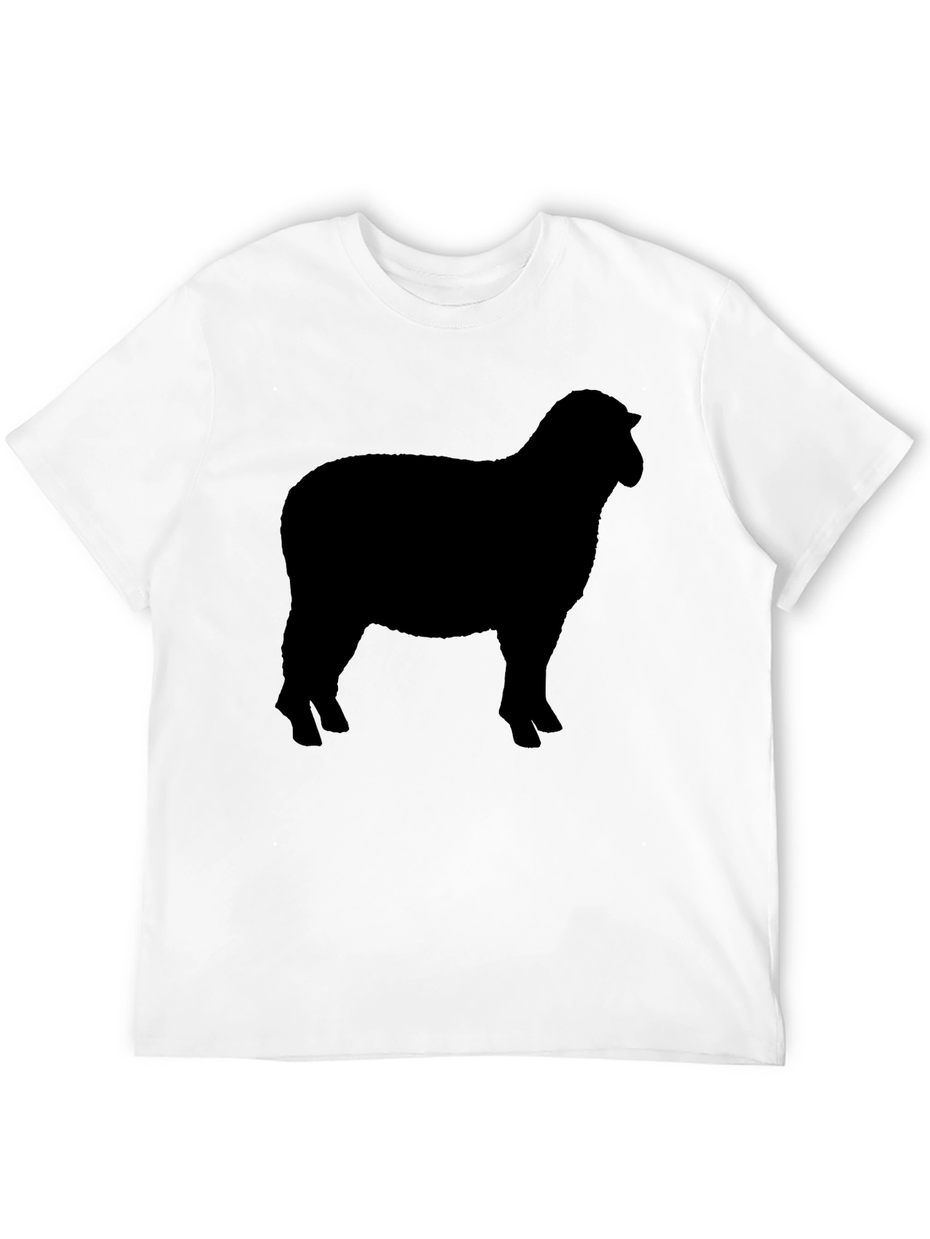 Sheep Silhouette Graphic Tee - Black Cotton T-Shirt