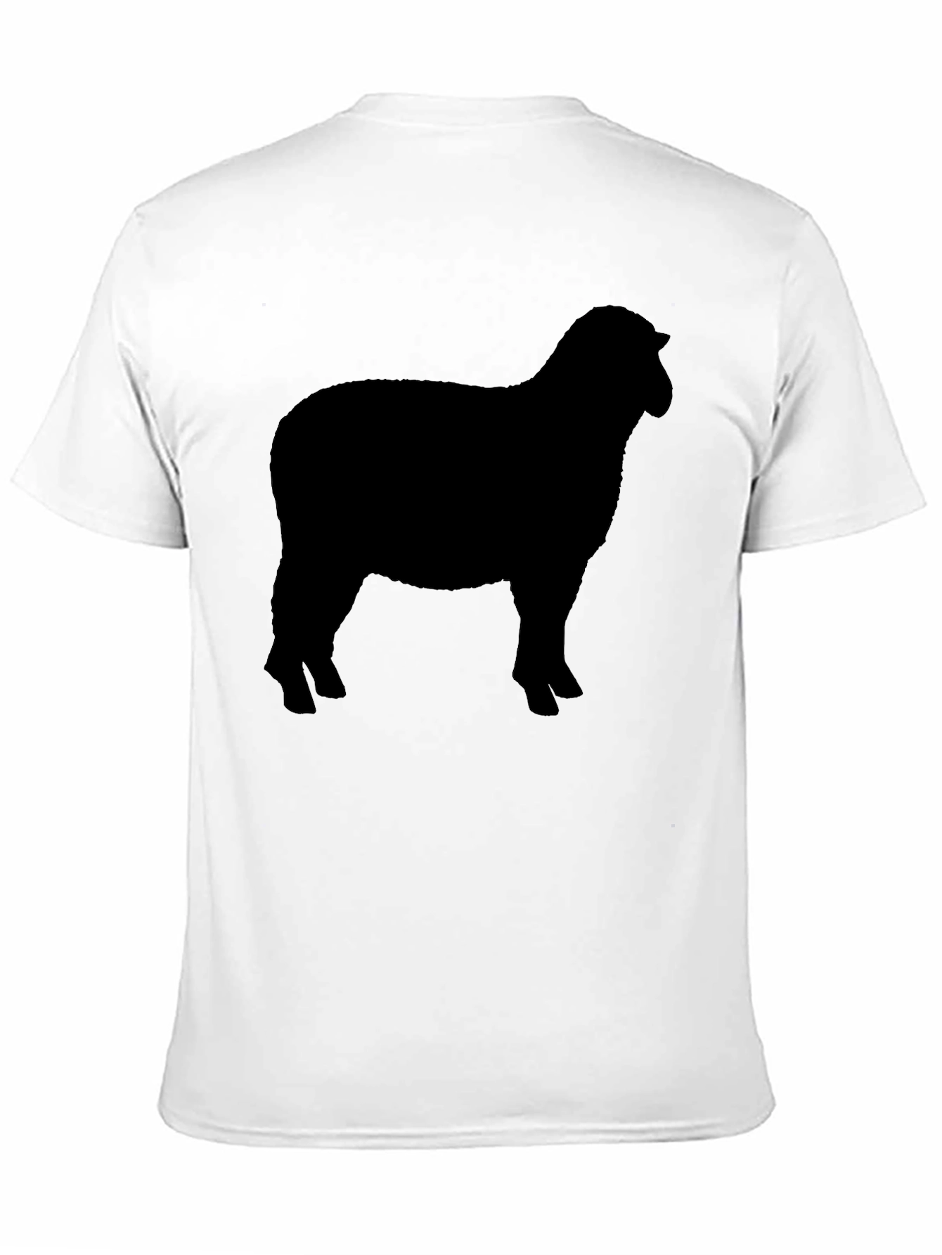 Sheep Silhouette Graphic Tee - Black Cotton T-Shirt