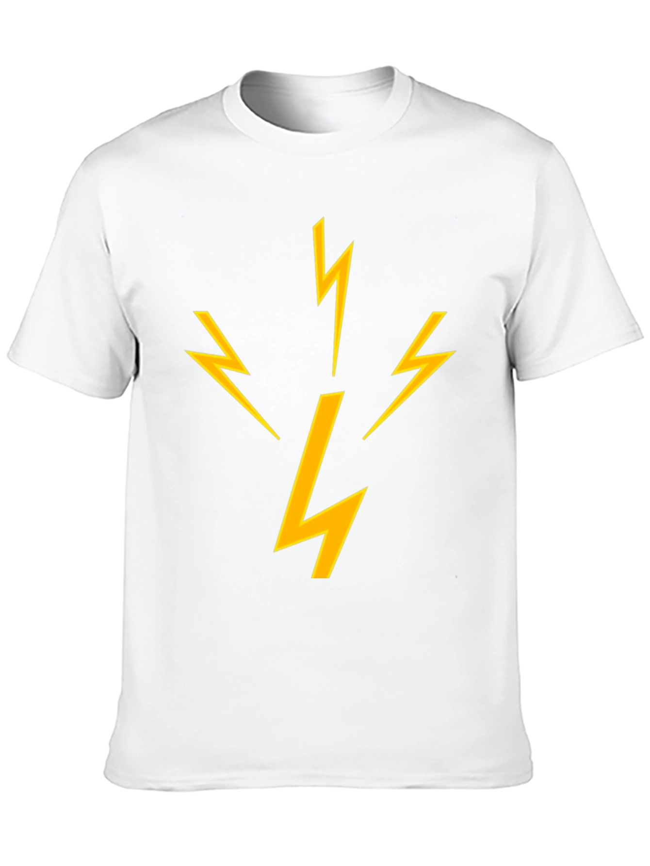 Lightning Bolt Graphic Tee - Black Cotton T-Shirt
