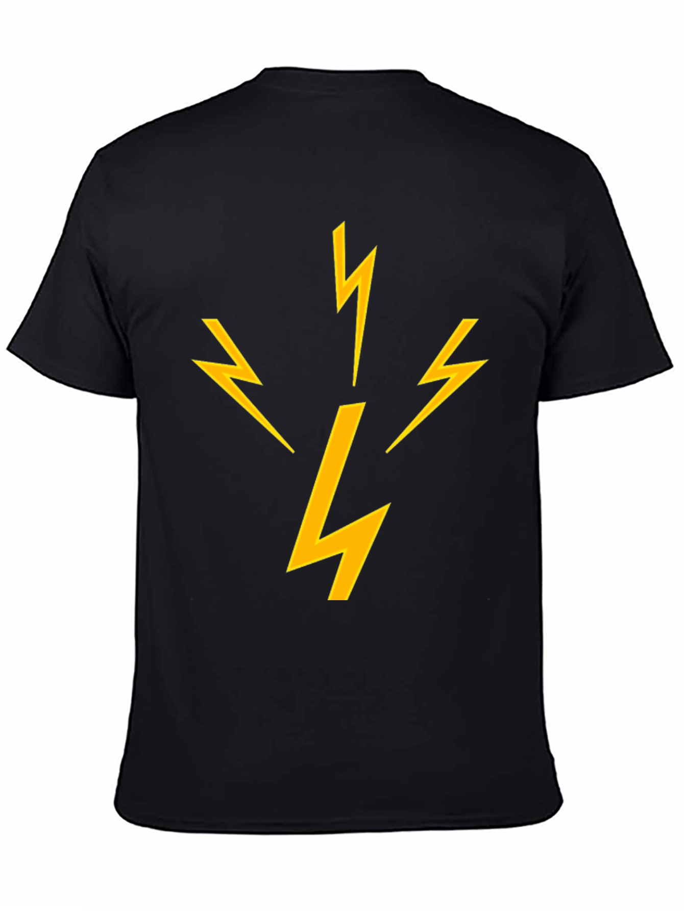 Lightning Bolt Graphic Tee - Black Cotton T-Shirt