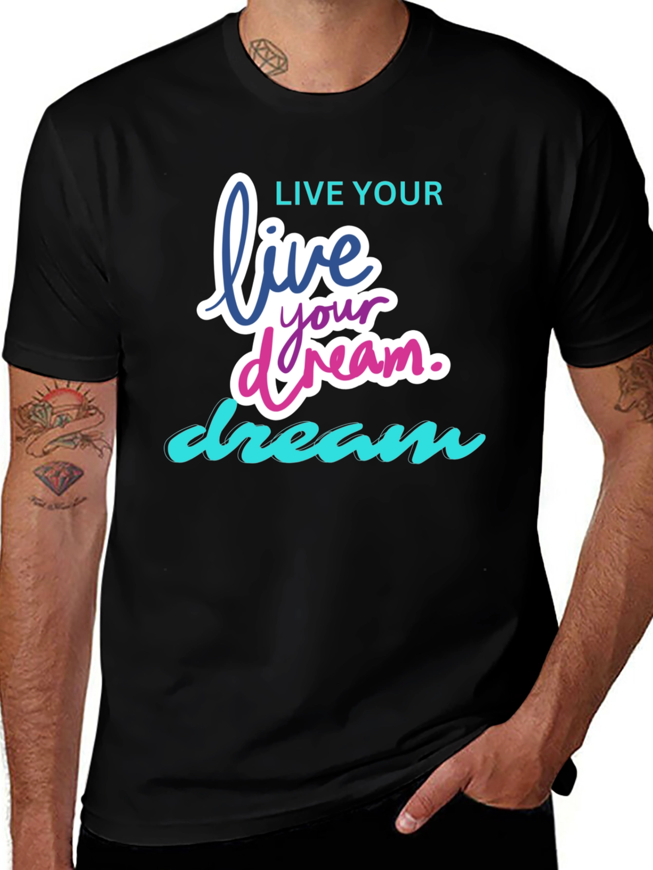 Live Your Dream Graphic T-Shirt - Black