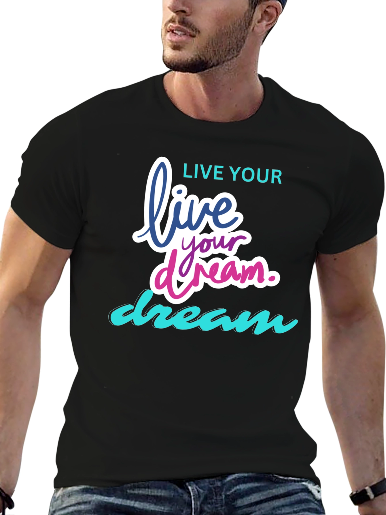 Live Your Dream Graphic T-Shirt - Black