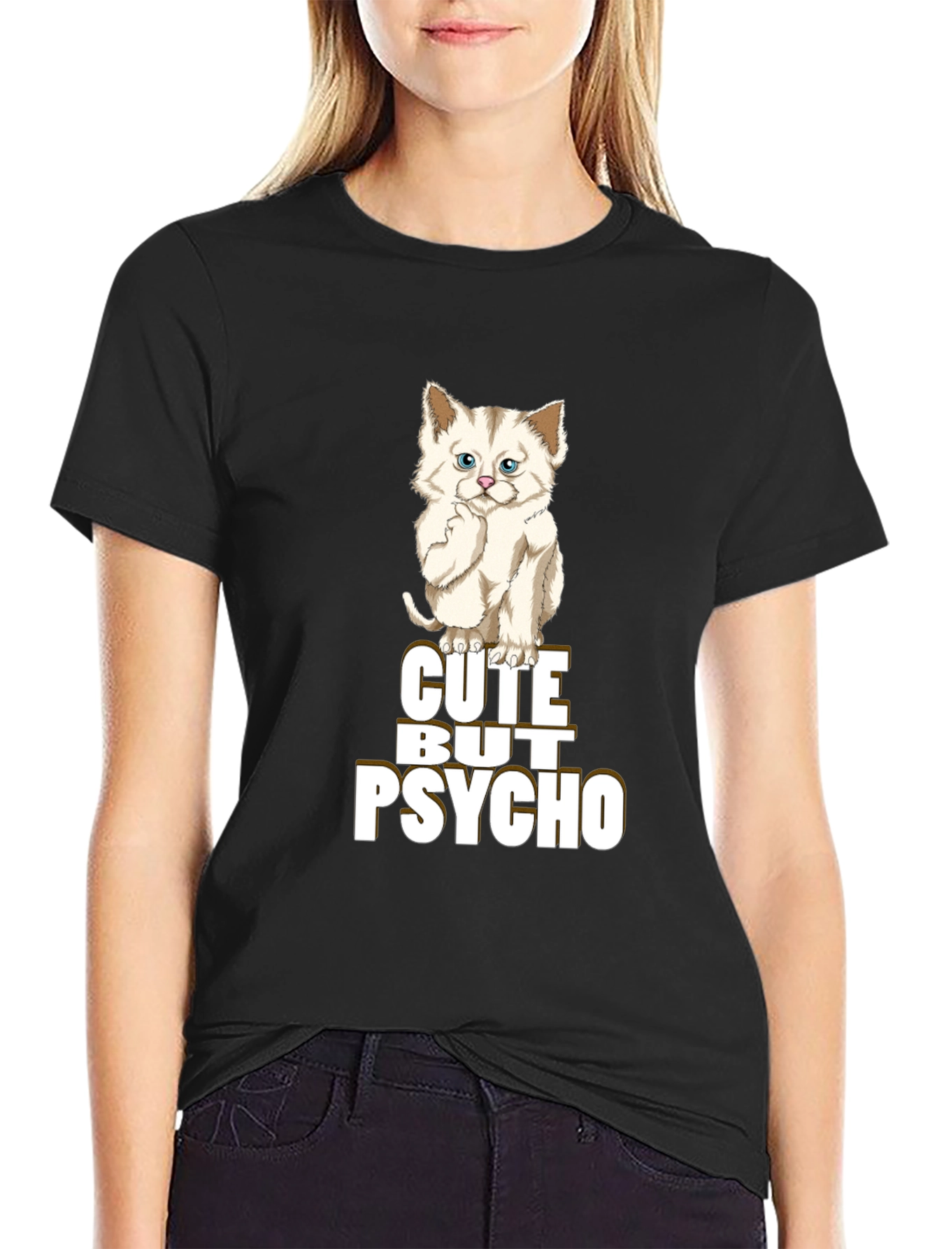 Cute But Psycho T-Shirt - Cat Lover Apparel