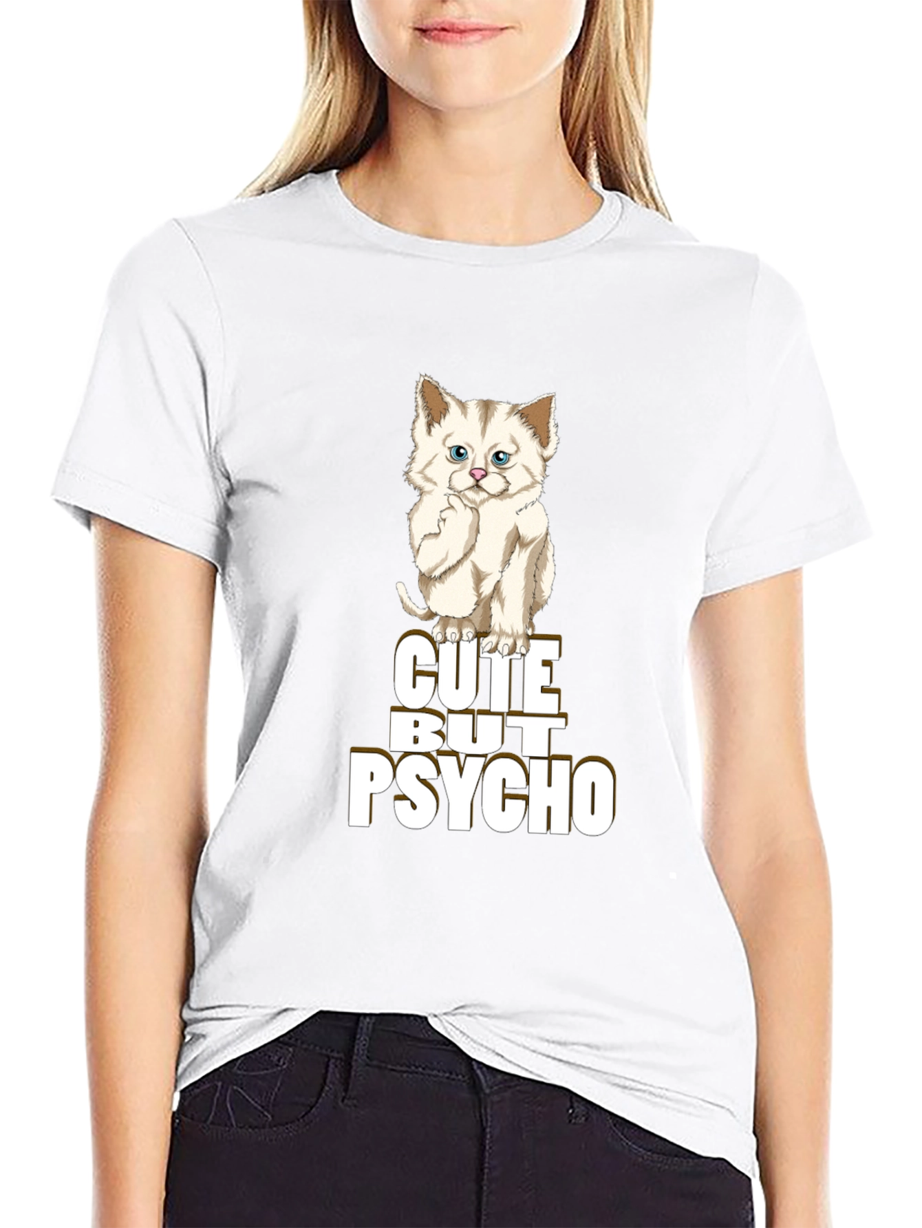 Cute But Psycho T-Shirt - Cat Lover Apparel