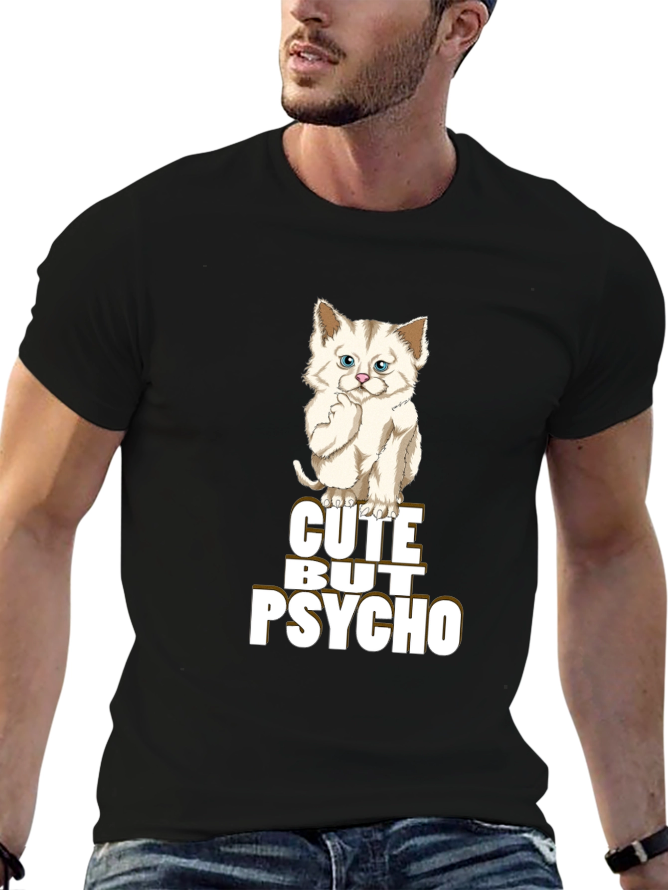 Cute But Psycho T-Shirt - Cat Lover Apparel