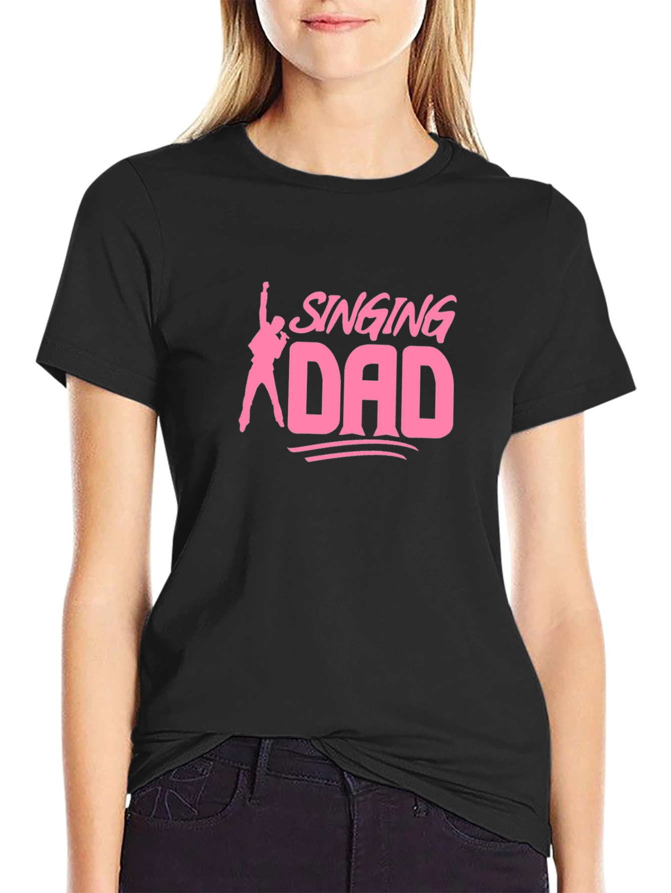 Singing Dad Black T-Shirt - Music Lover Gift