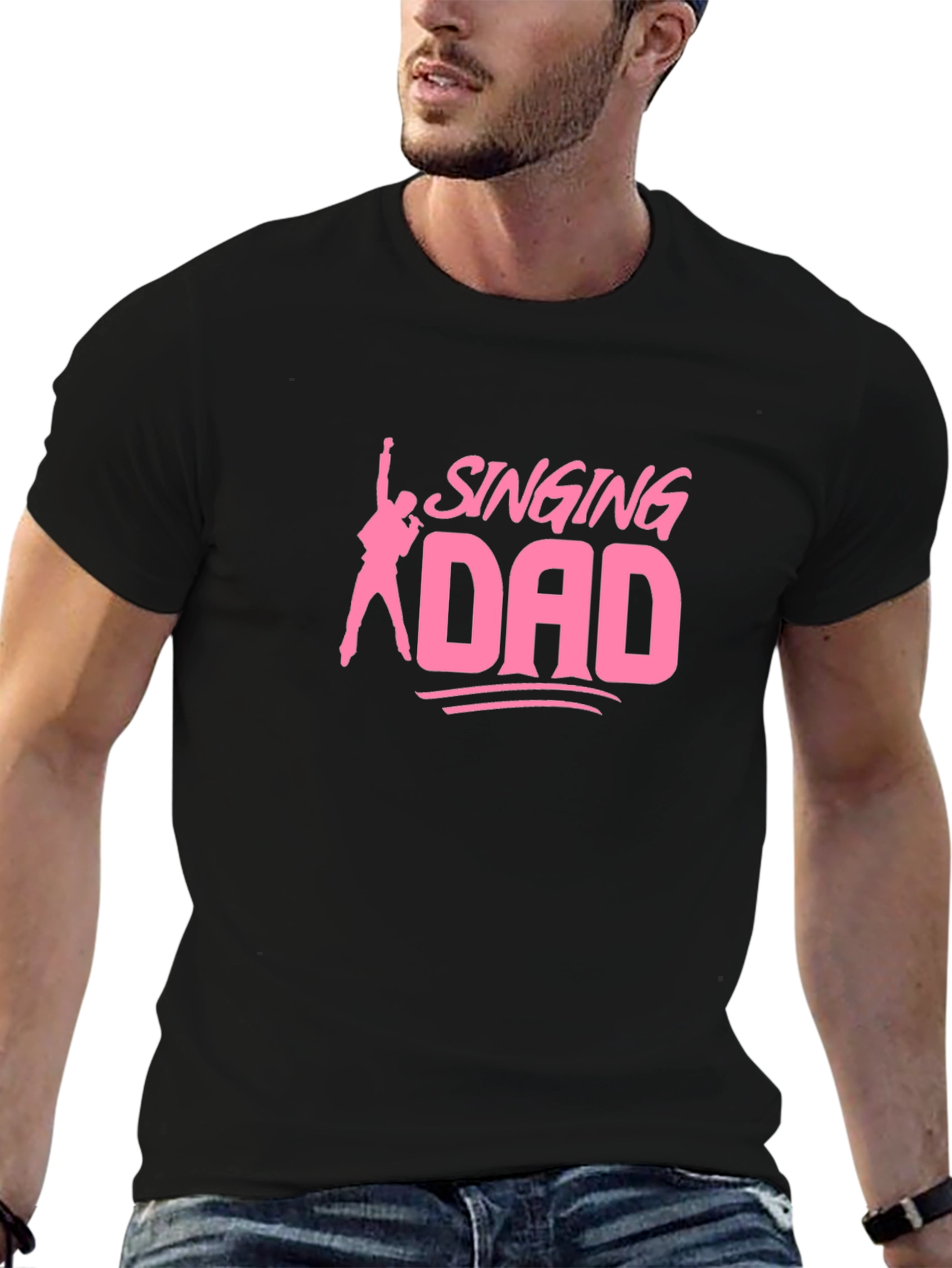 Singing Dad Black T-Shirt - Music Lover Gift
