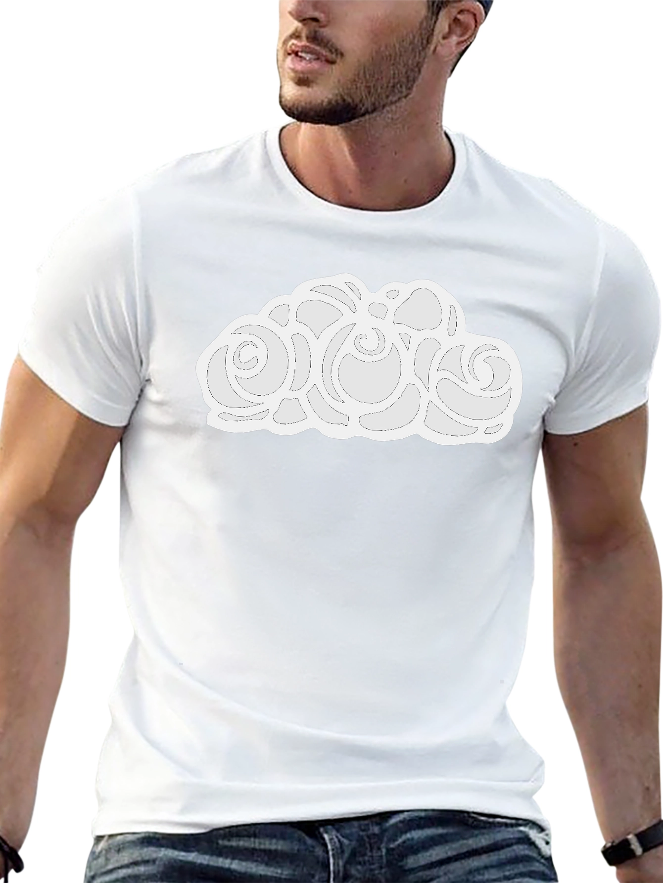 Cloud Design Black T-Shirt