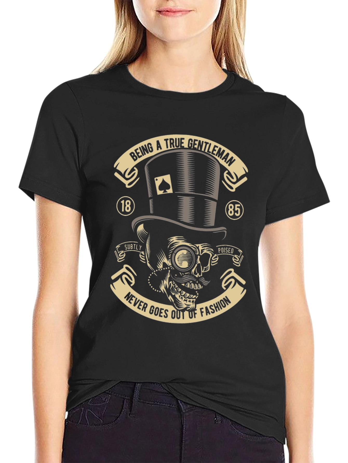 Gentleman Skull Graphic Tee - Never Out of Fashion