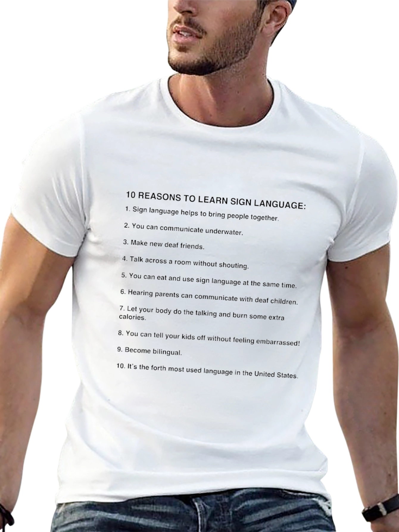 Sign Language Reasons Black T-Shirt