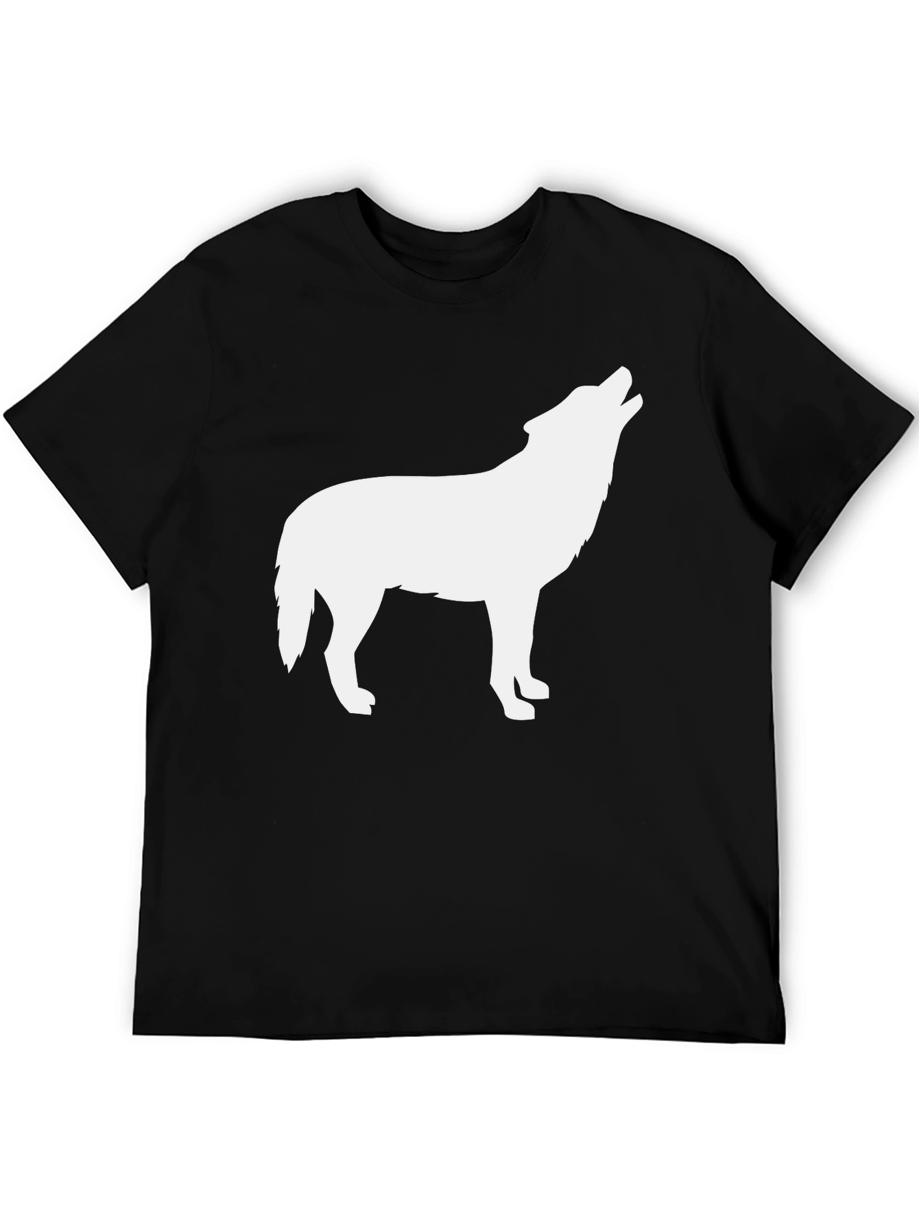 Wolf Silhouette Graphic Black T-Shirt