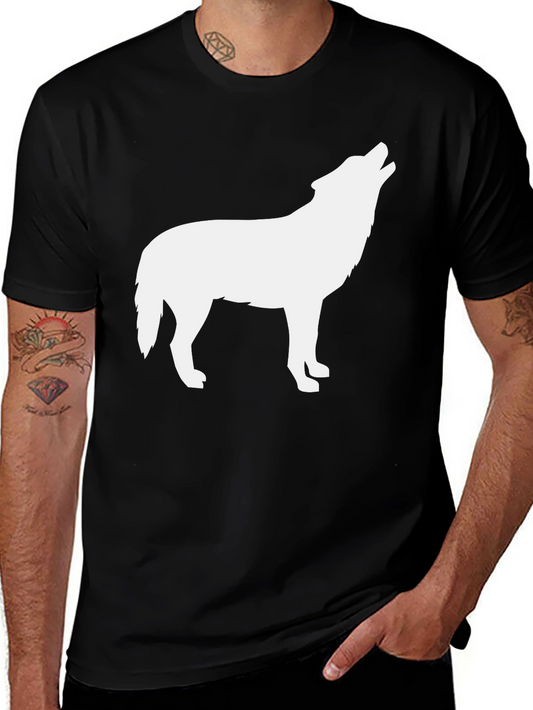 Wolf Silhouette Graphic Black T-Shirt
