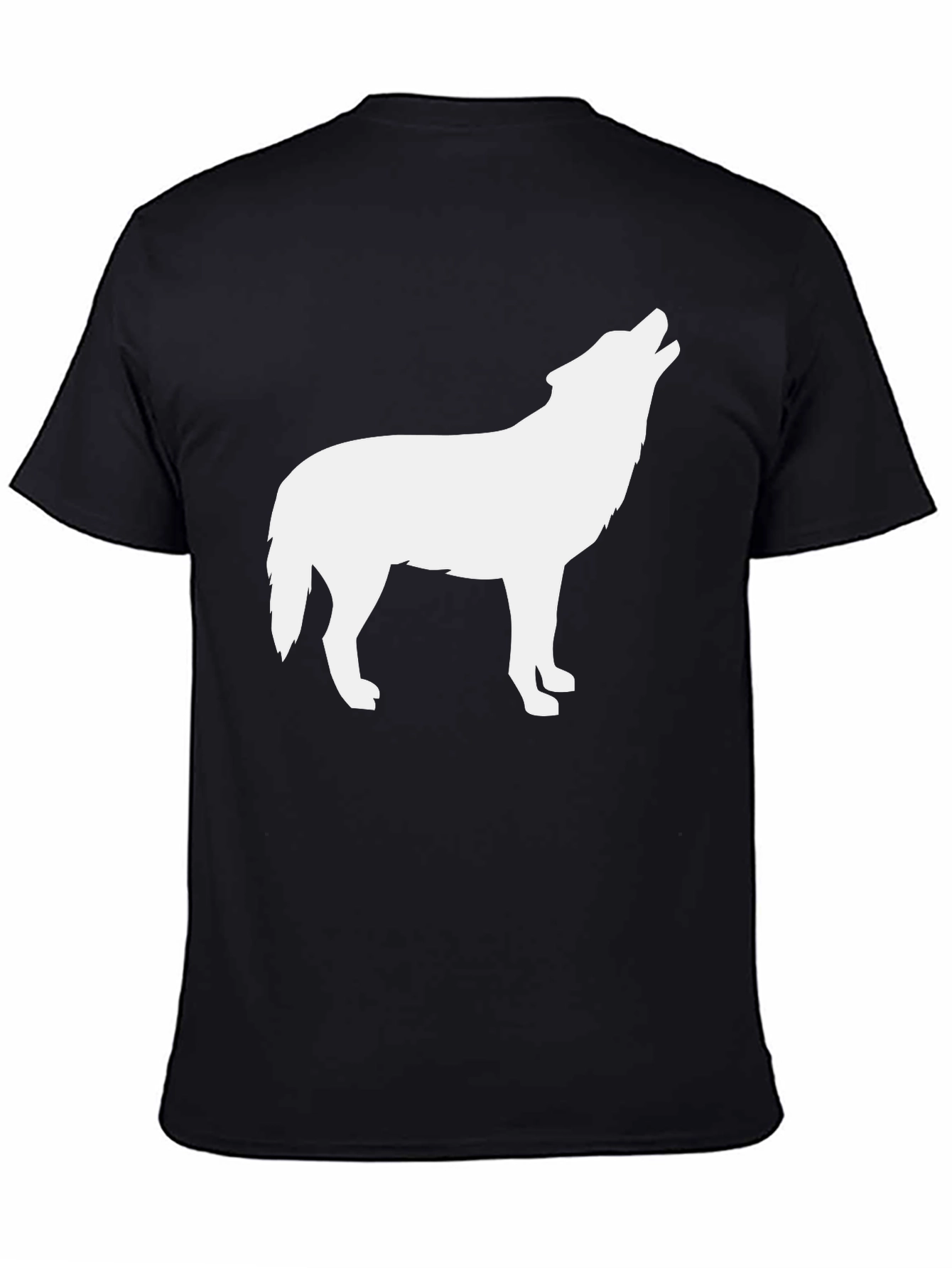 Wolf Silhouette Graphic Black T-Shirt