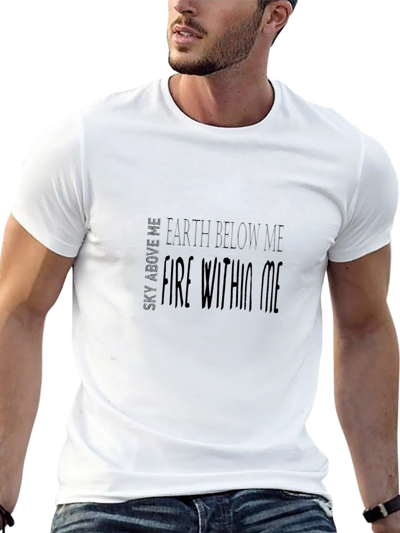 Sky Above Earth Below Fire Within Mens Black T-Shirt