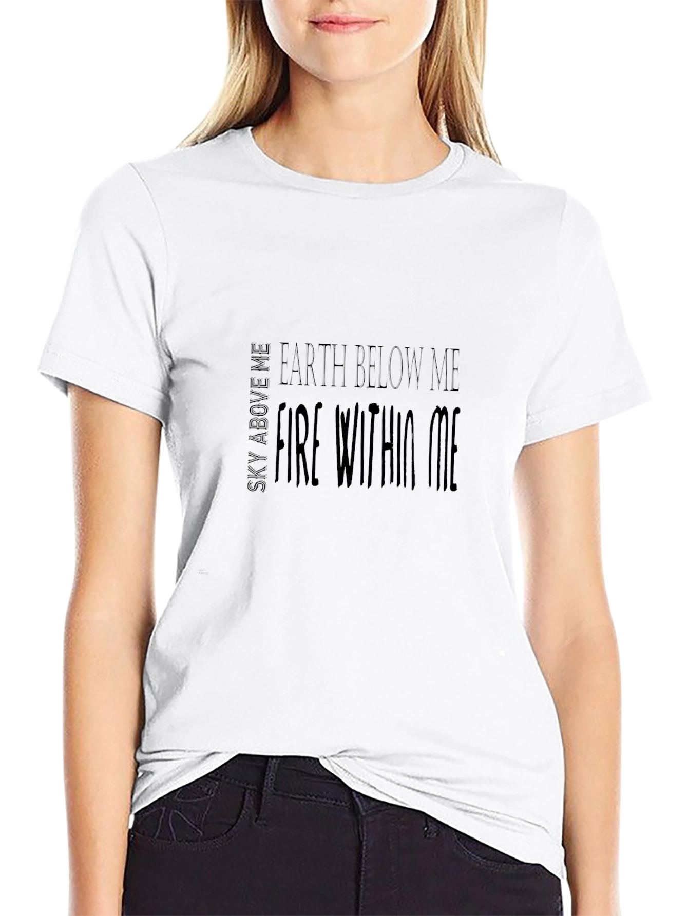 Sky Above Earth Below Fire Within Mens Black T-Shirt