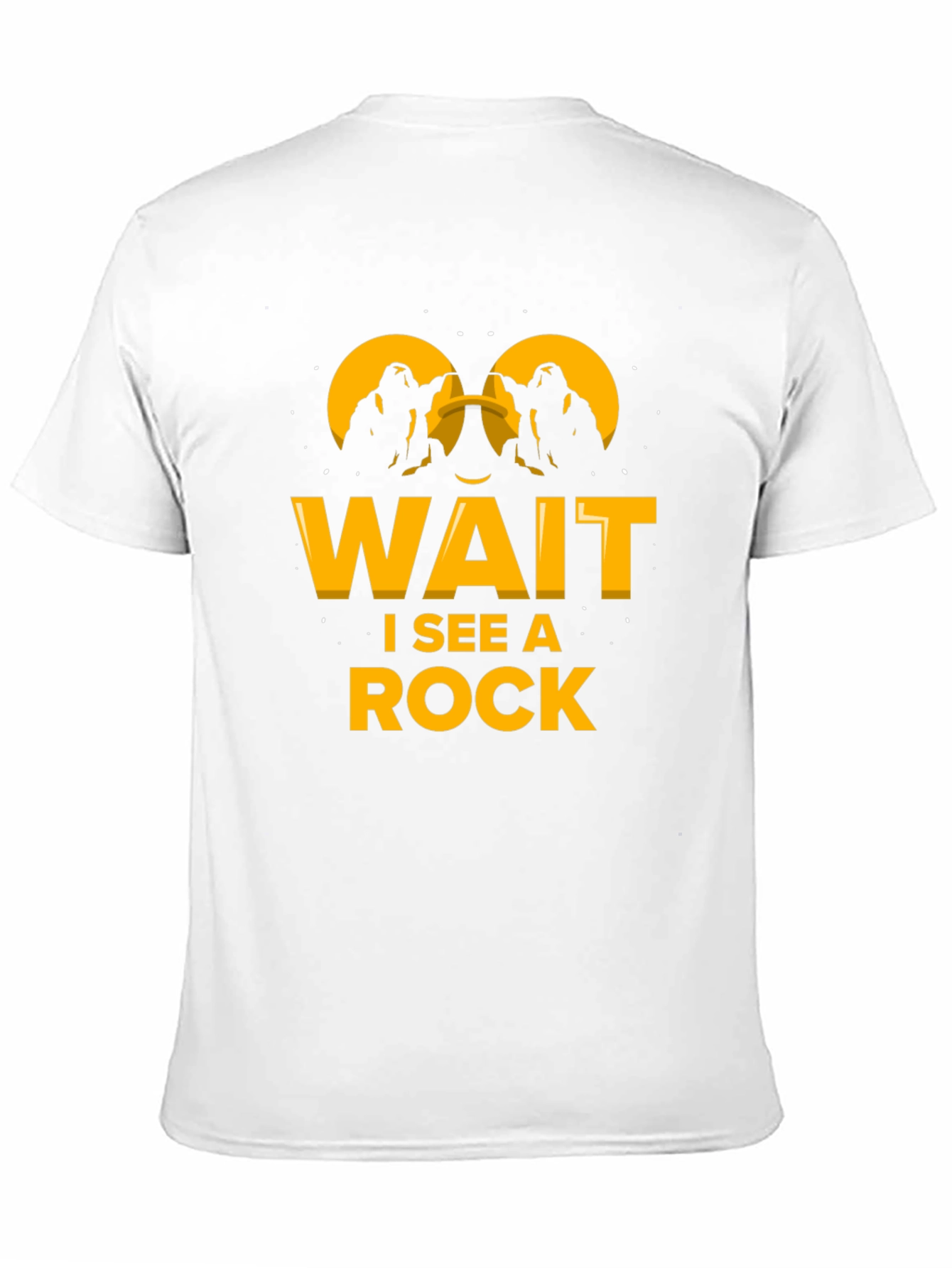 Wait I See A Rock Funny Black T-Shirt