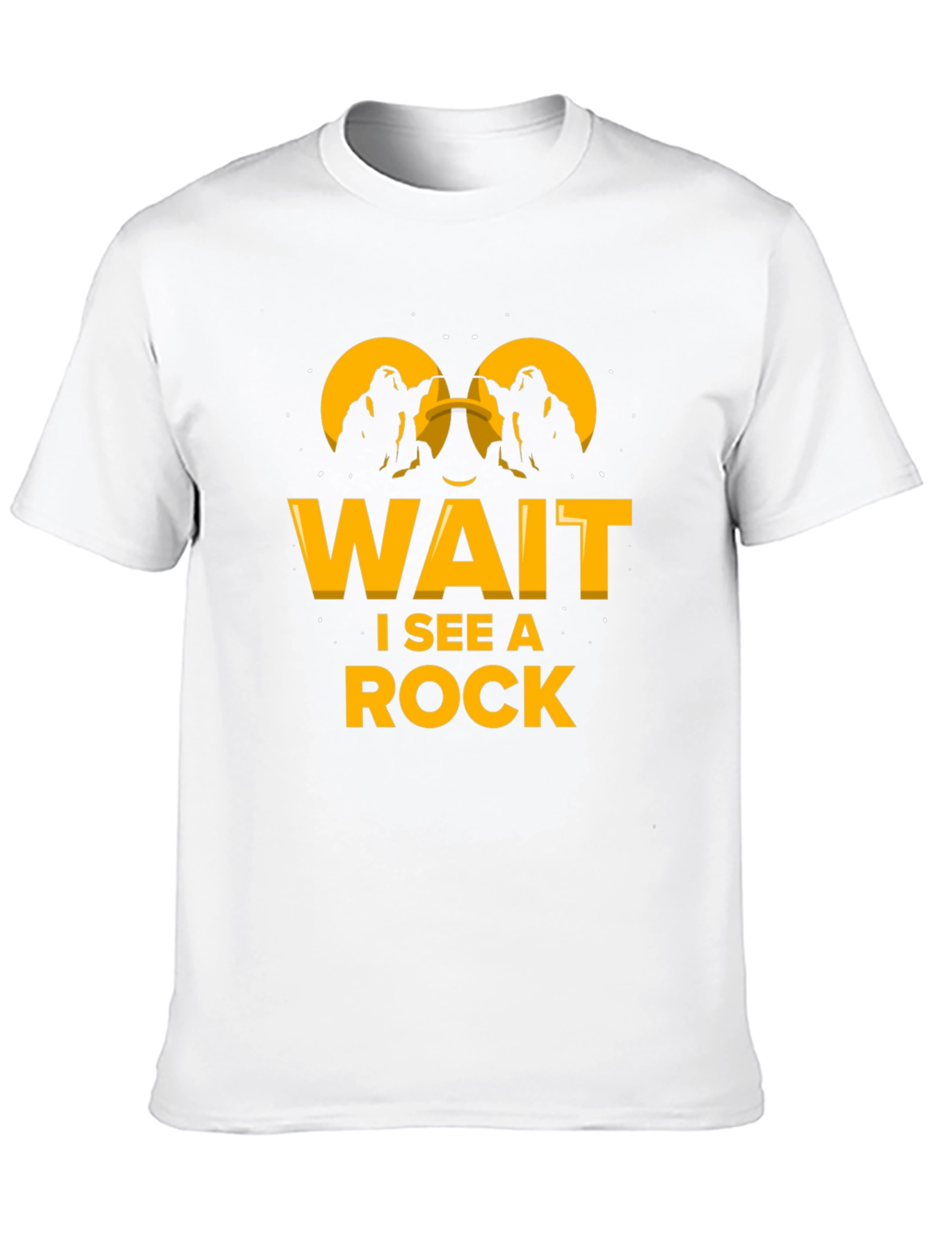 Wait I See A Rock Funny Black T-Shirt