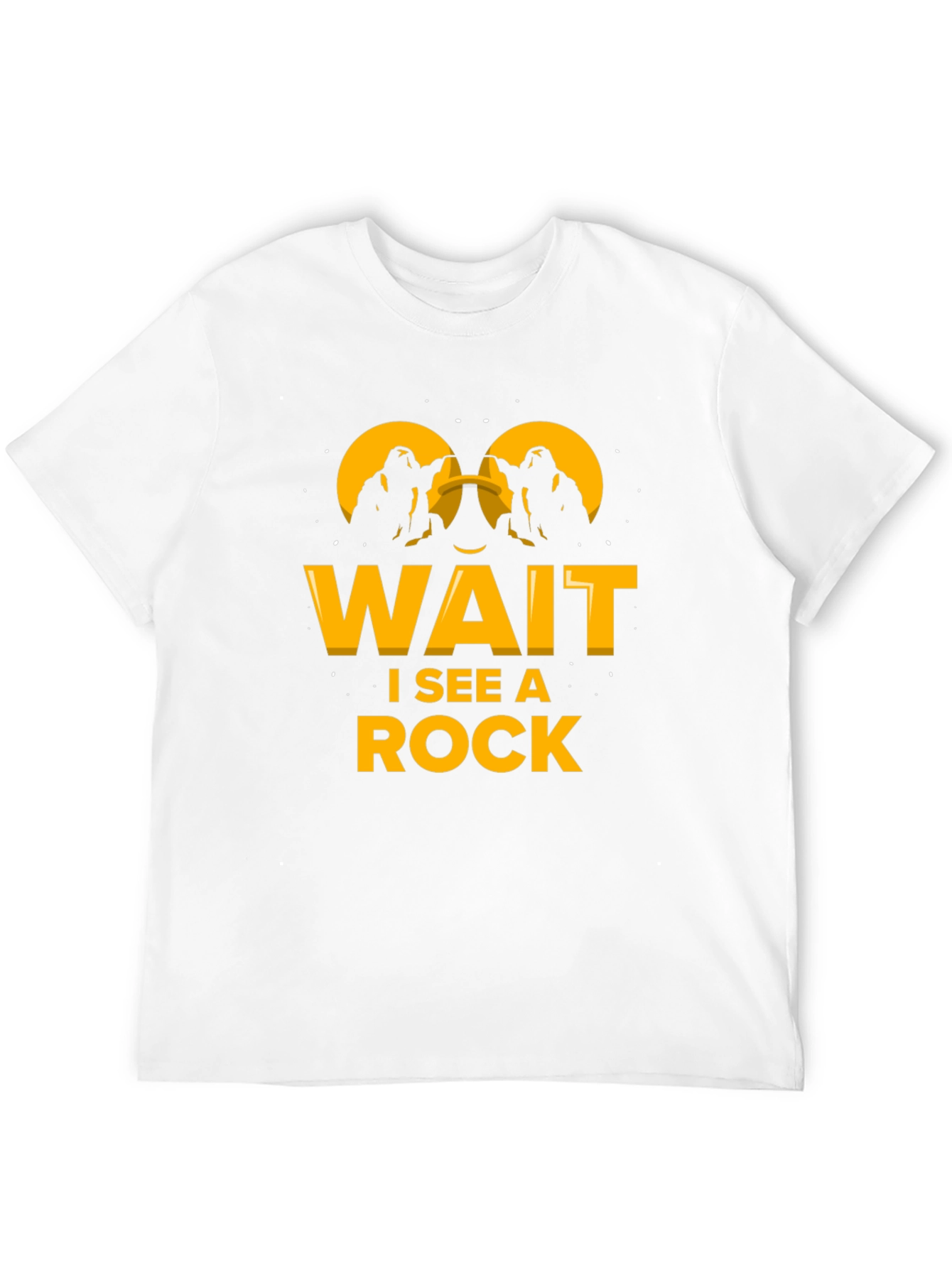Wait I See A Rock Funny Black T-Shirt