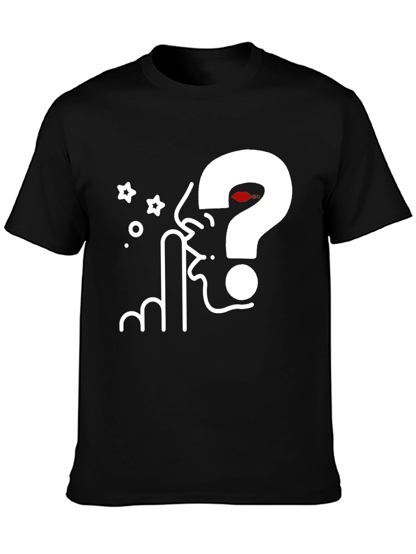 Question Silence Graphic Tee - Black Cotton Blend