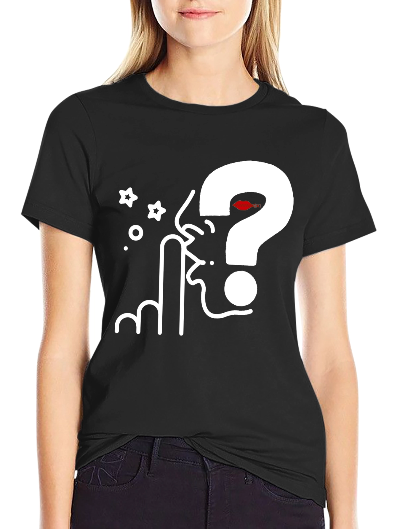 Question Silence Graphic Tee - Black Cotton Blend
