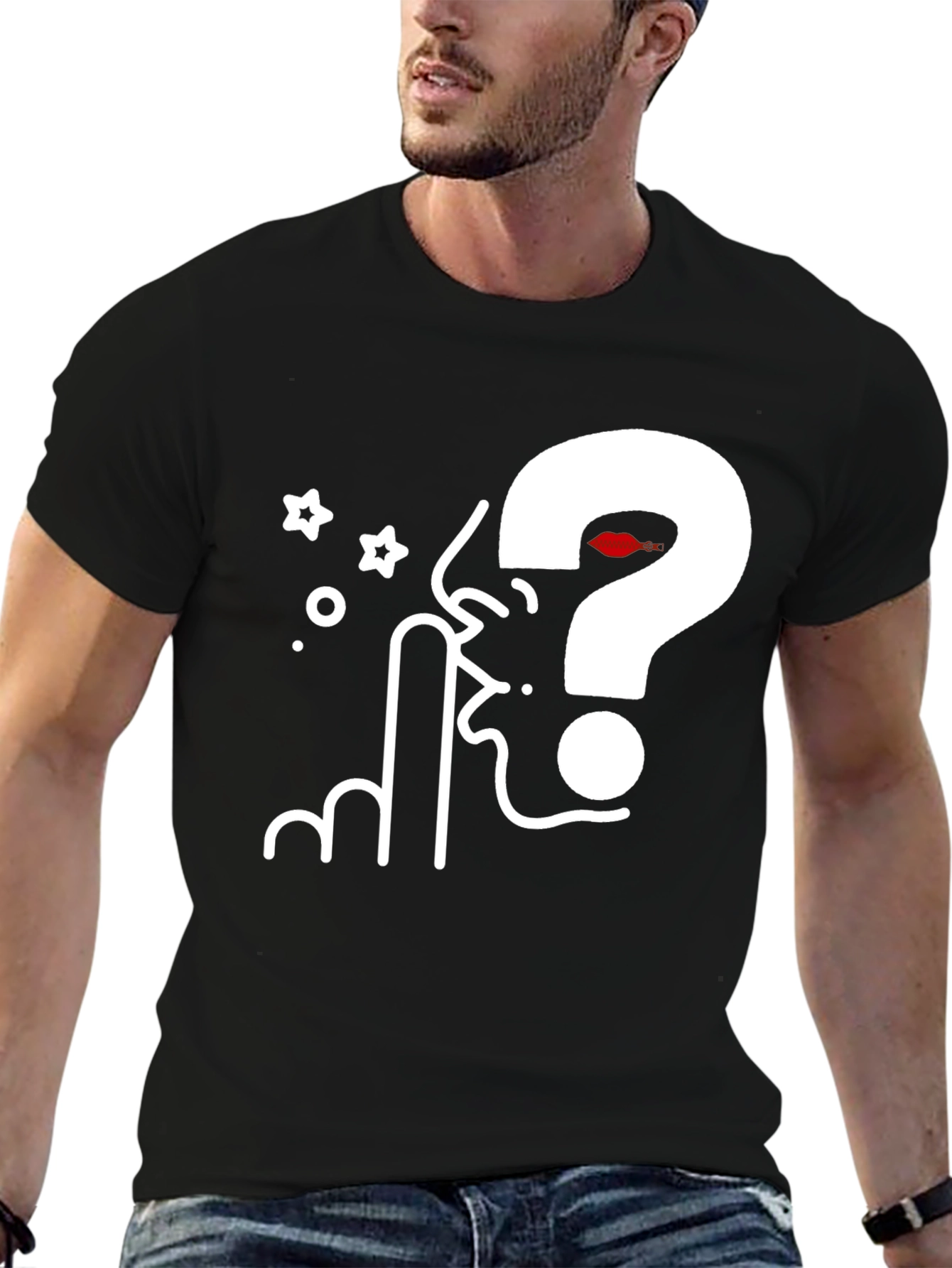 Question Silence Graphic Tee - Black Cotton Blend