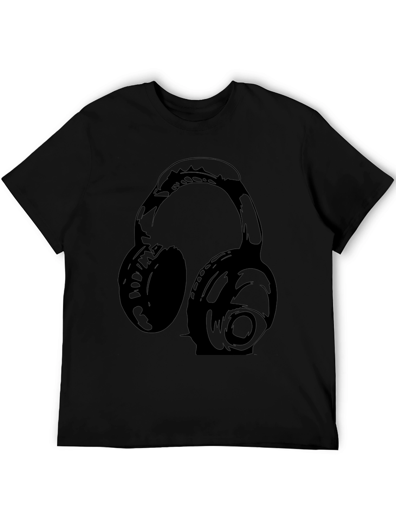 Black Headphones Graphic T-Shirt