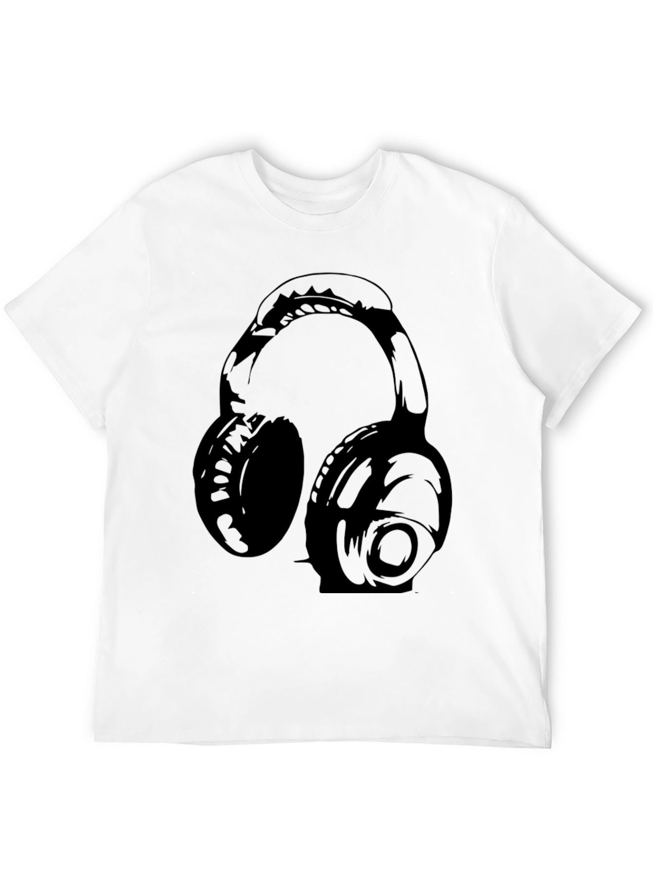 Black Headphones Graphic T-Shirt