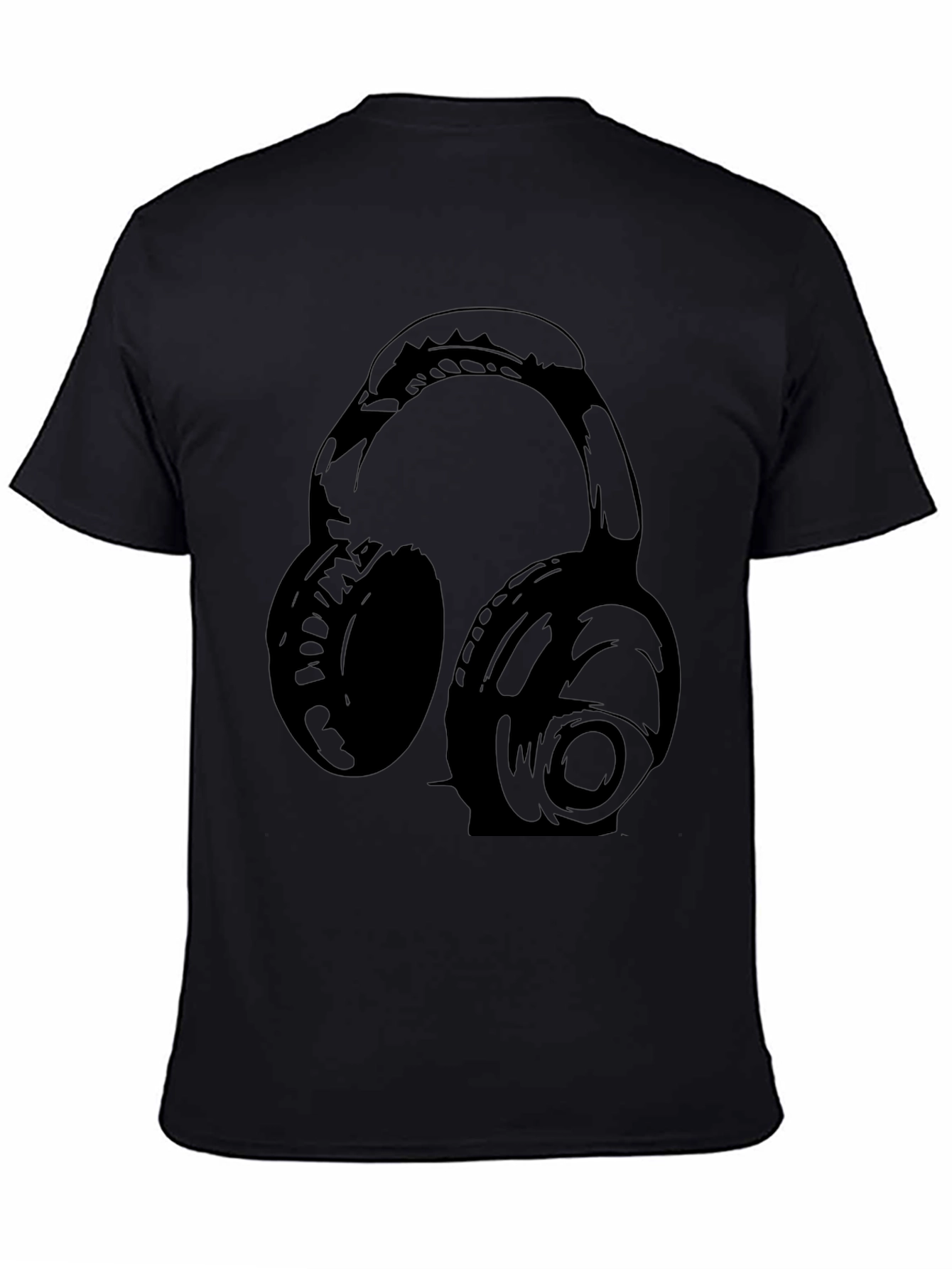 Black Headphones Graphic T-Shirt