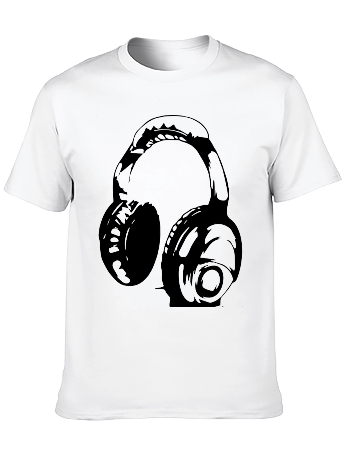 Black Headphones Graphic T-Shirt