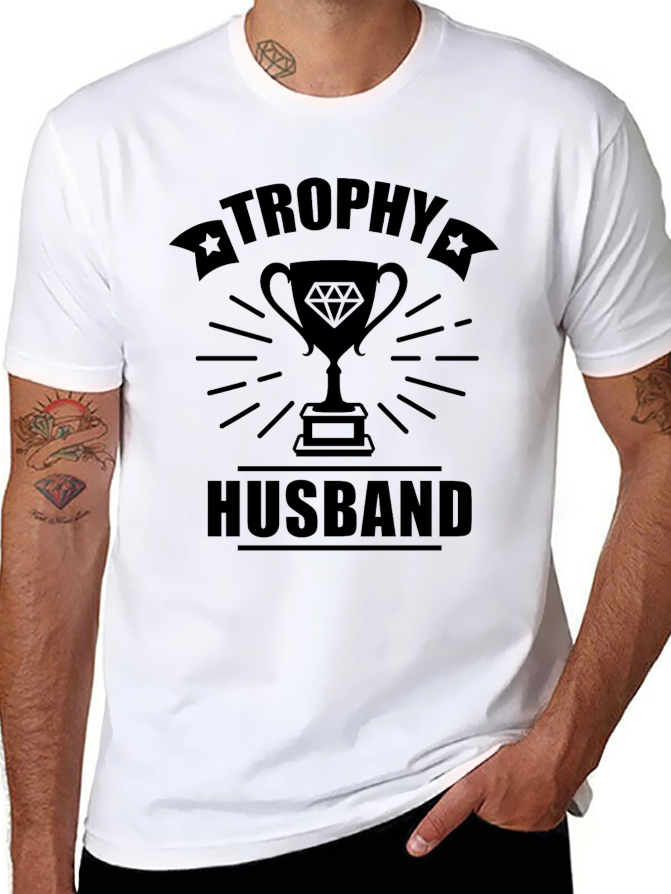Trophy Husband Graphic T-Shirt - Black