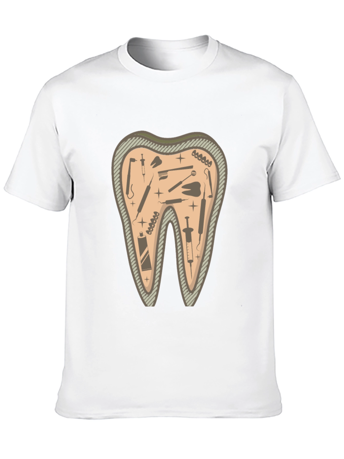 Dentist Tool Tooth Black T-Shirt - Novelty Tee