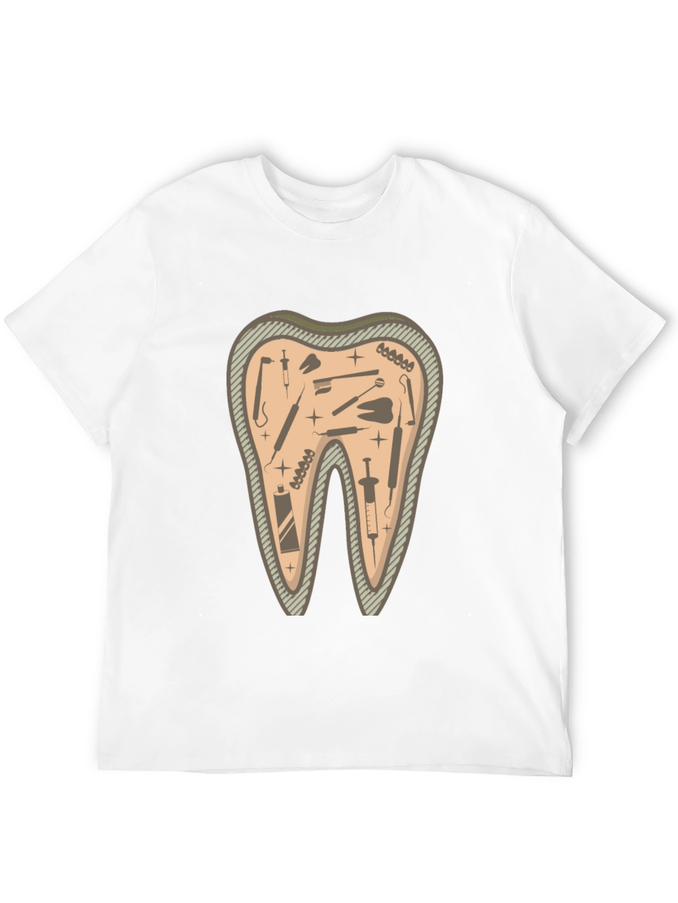 Dentist Tool Tooth Black T-Shirt - Novelty Tee