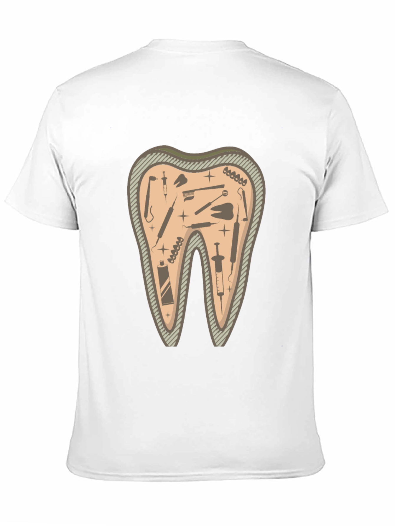 Dentist Tool Tooth Black T-Shirt - Novelty Tee