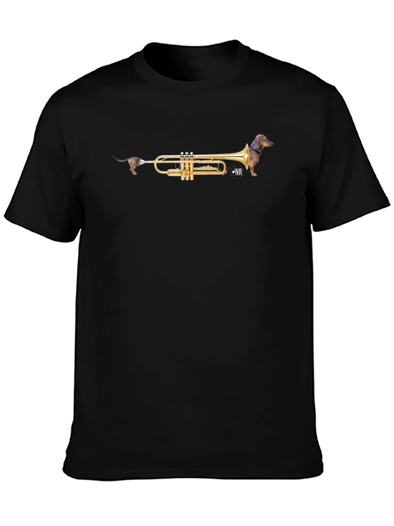 Dachshund Trumpet Graphic Tee - Funny Dog Music T-Shirt