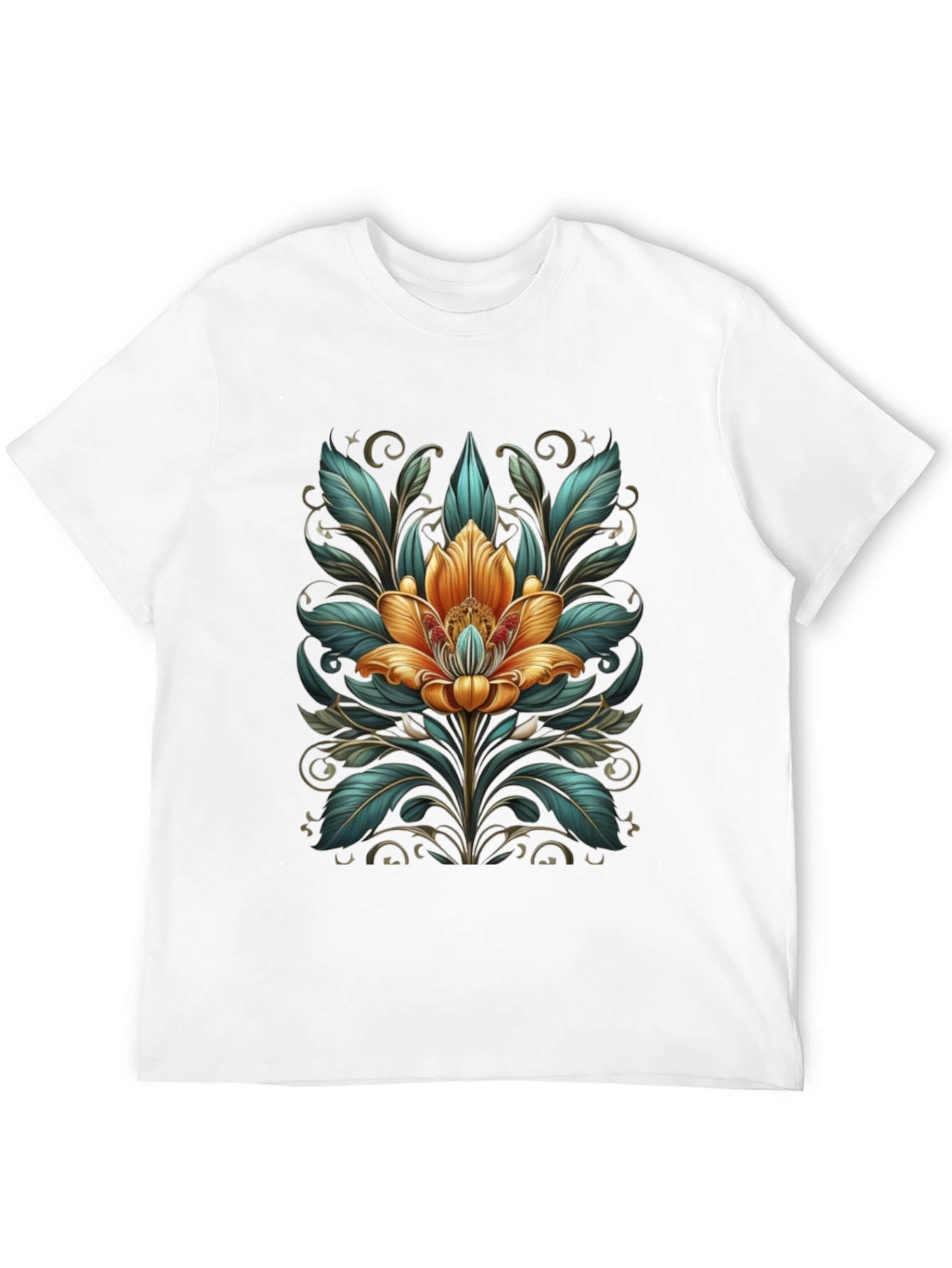 Floral Art T-Shirt - Elegant Graphic Tee