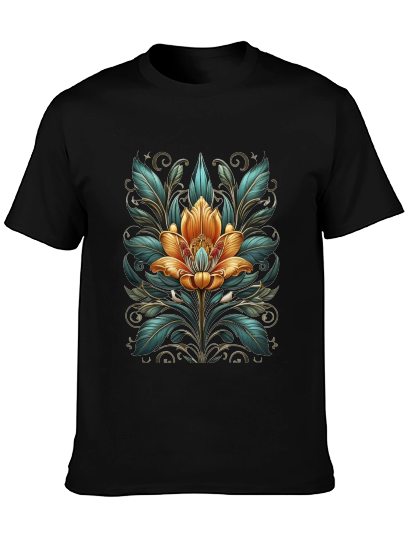 Floral Art T-Shirt - Elegant Graphic Tee