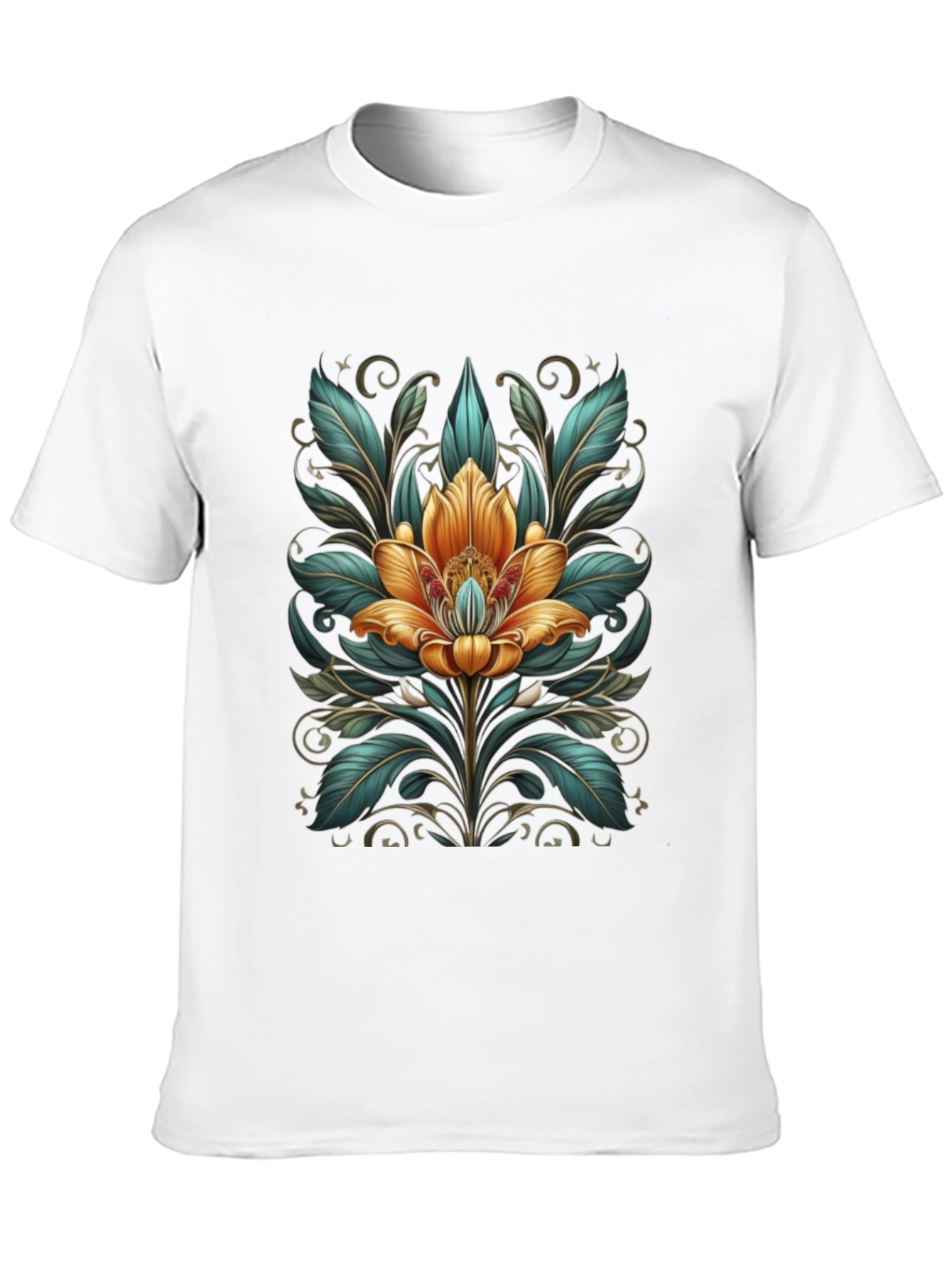 Floral Art T-Shirt - Elegant Graphic Tee
