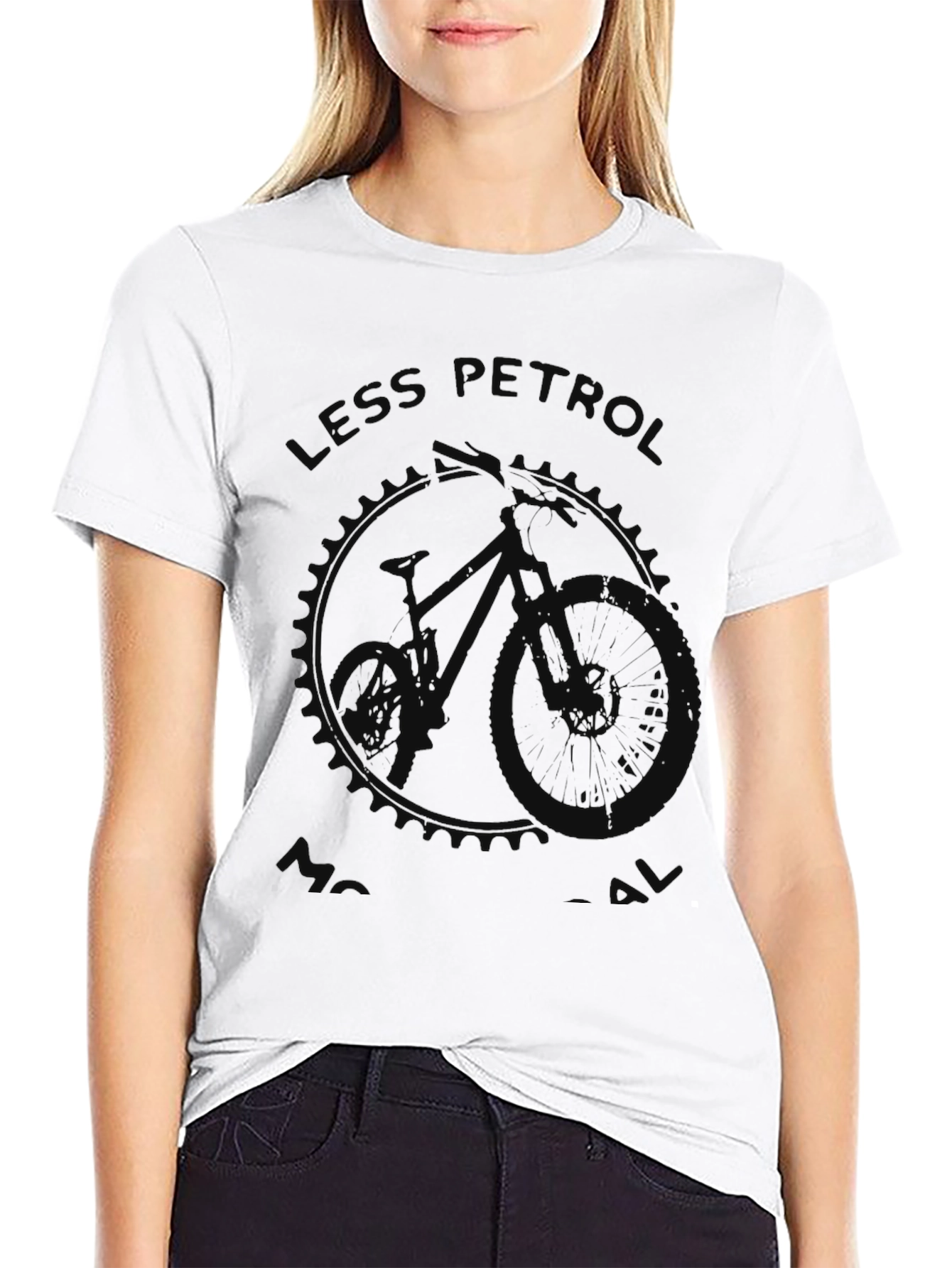 Less Petrol Bike Graphic Tee - Eco Friendly Style