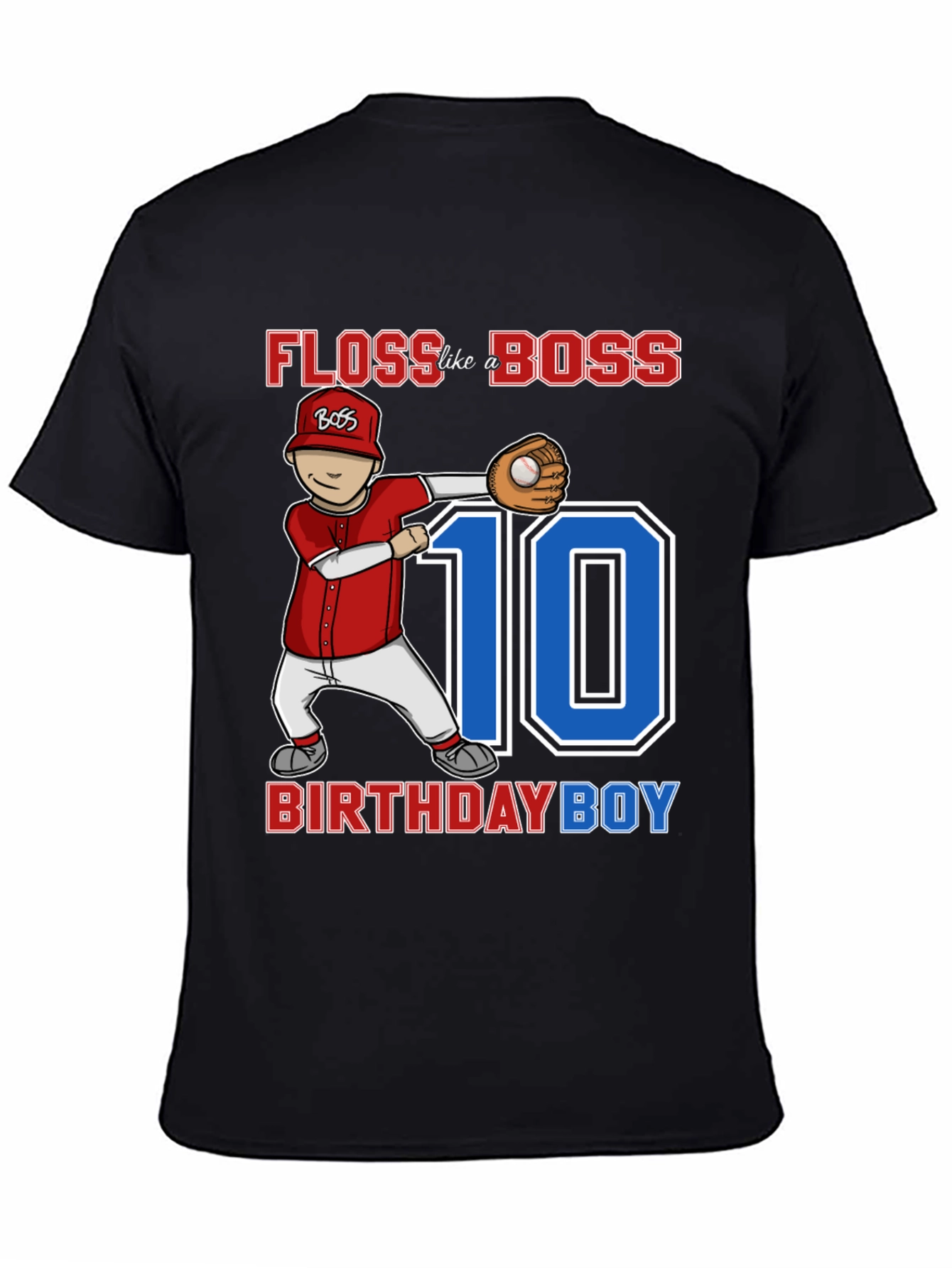 Floss Like a Boss Baseball Birthday Boy T-Shirt